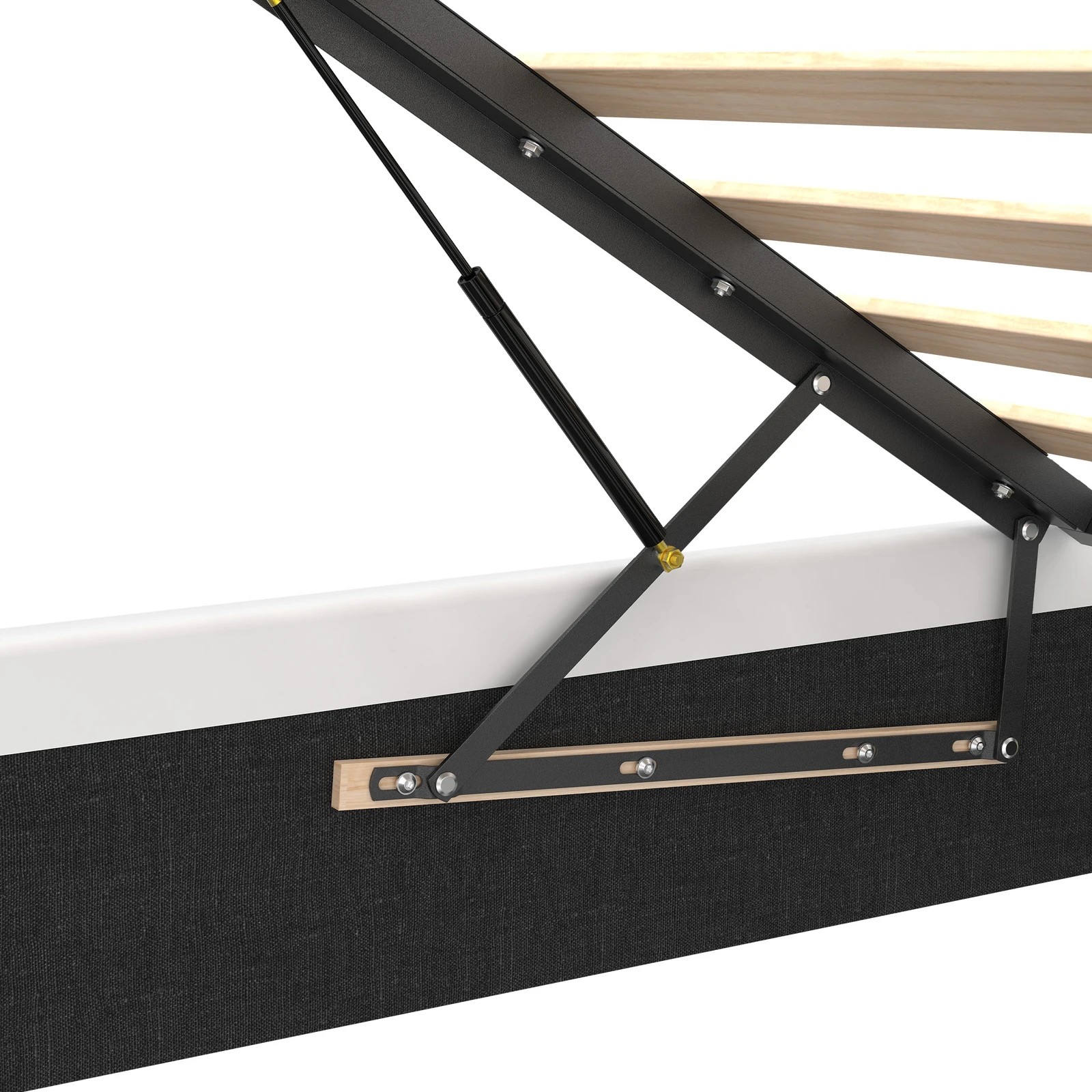 9 Alfordson Bed Frame Single Size Gas Lift Storage Base Leather Tricia - White, 9 of 10