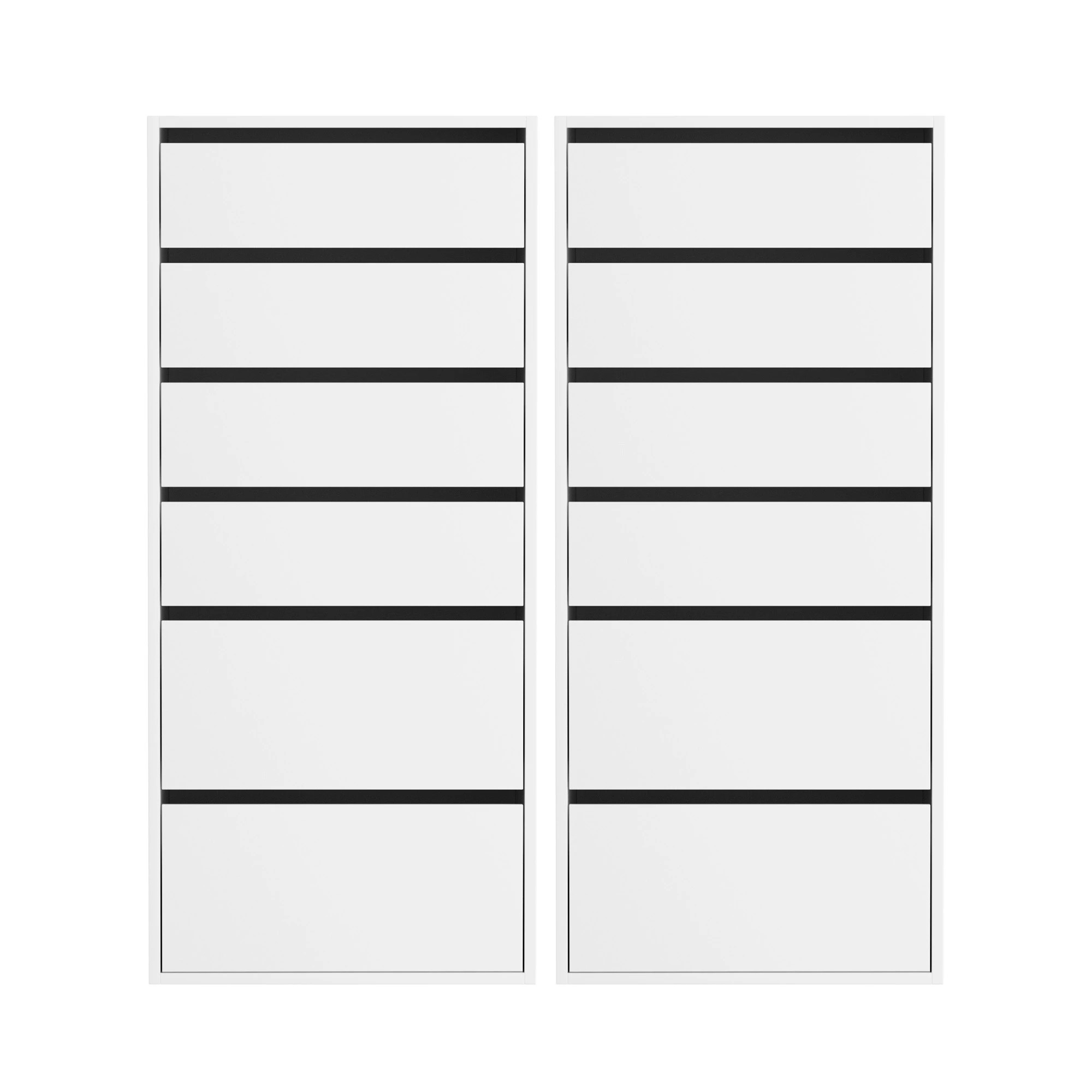 7 Artiss 2x Chest of 6 Drawers Dresser Tallboy - White, 7 of 7