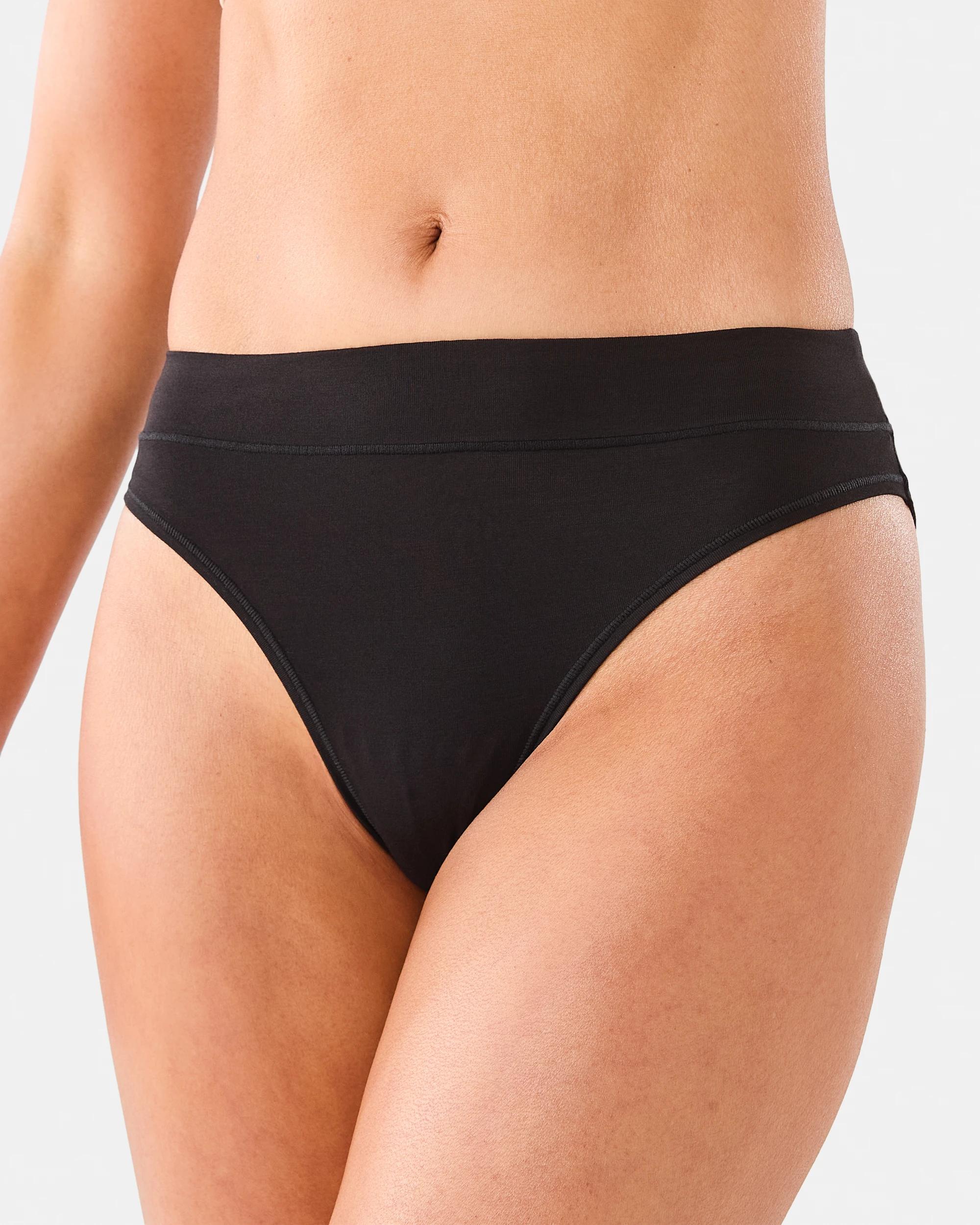 4 3 Pack Bamboo Blend Hi-Cut Briefs BLACK, 4 of 7