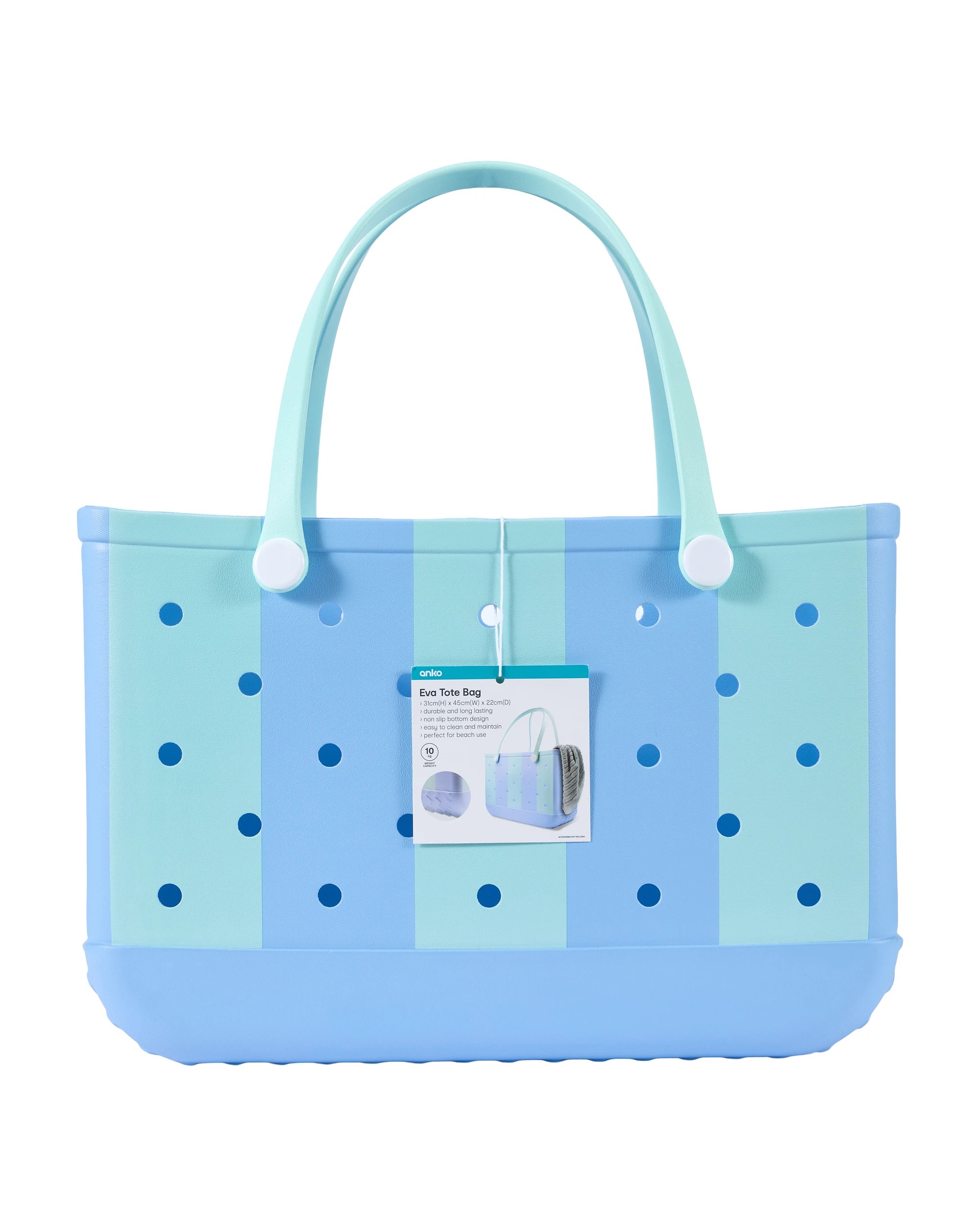 EVA Beach Tote - Blue Stripe - Kmart