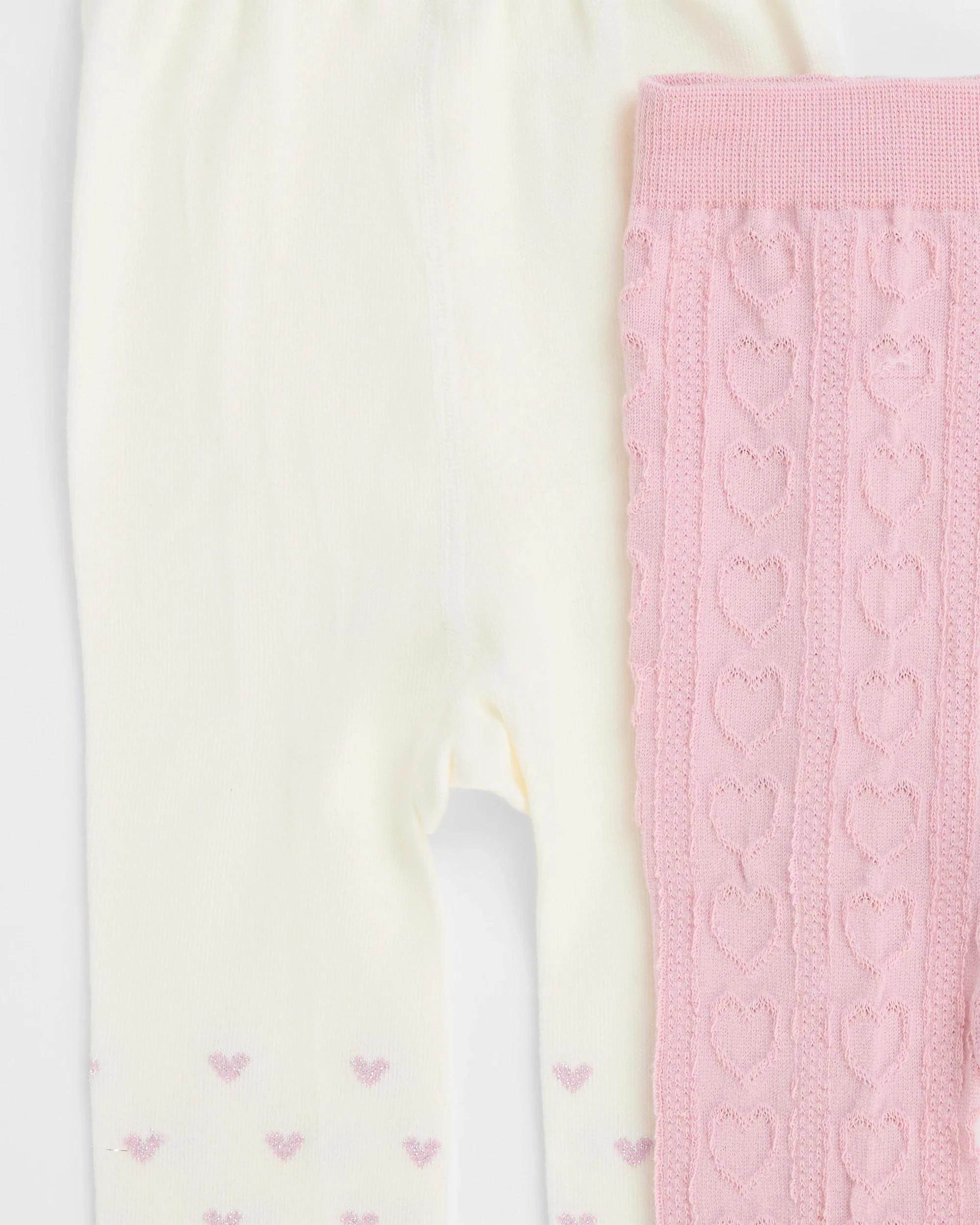 2 Maxx Australian Cotton Blend 2 Pack Girls Casual Tights BLEACHED MAUVE, 2 of 3