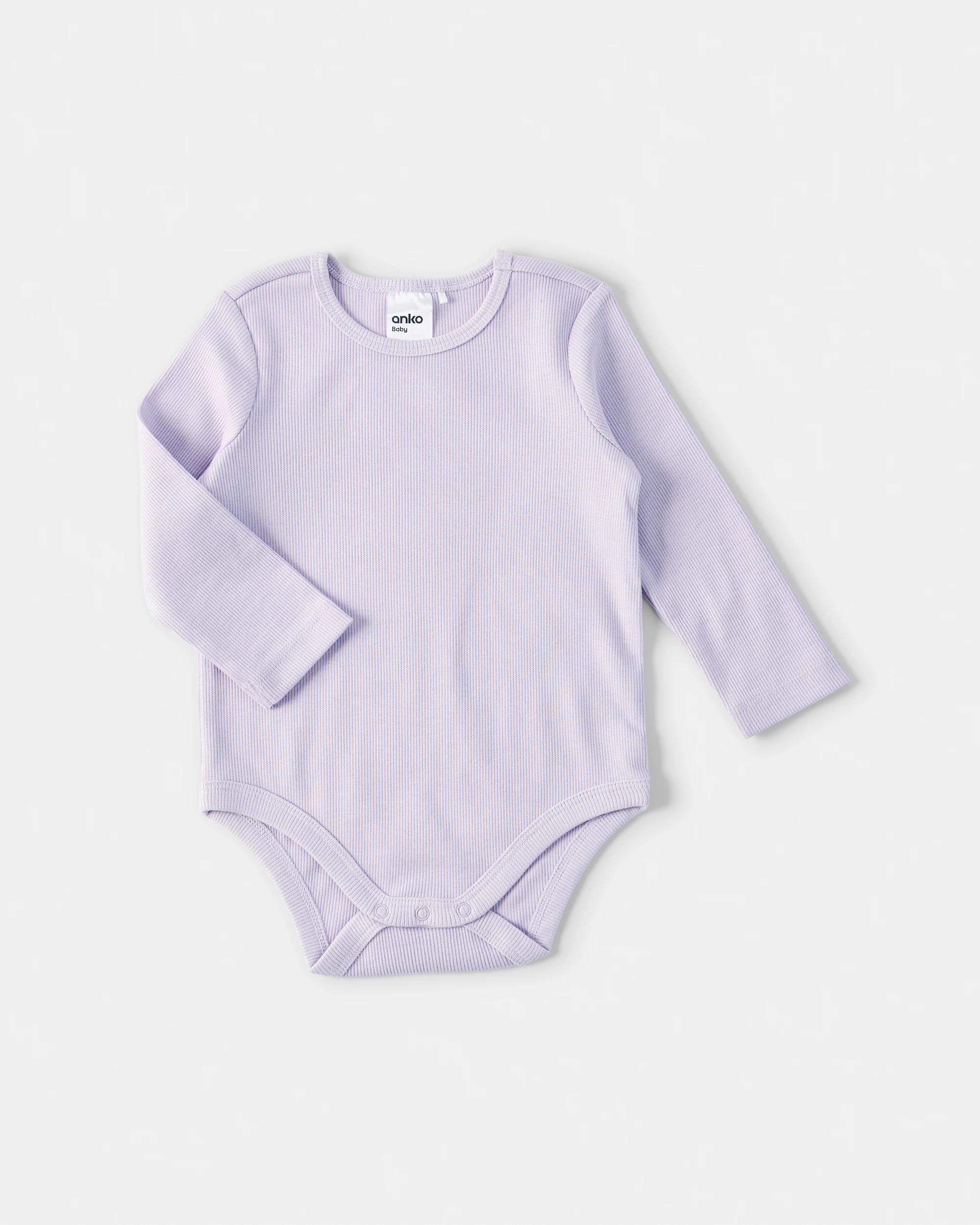 4 3 Pack Cotton Long Sleeve Bodysuits Prpl Heart, 4 of 8