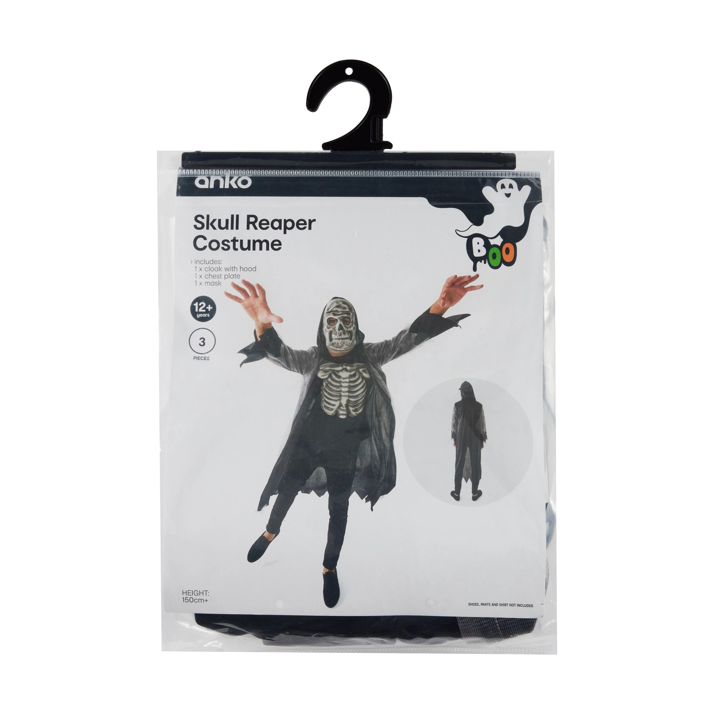 6 3 Piece Skull Reaper Costume - Ages 12+, 6 of 6