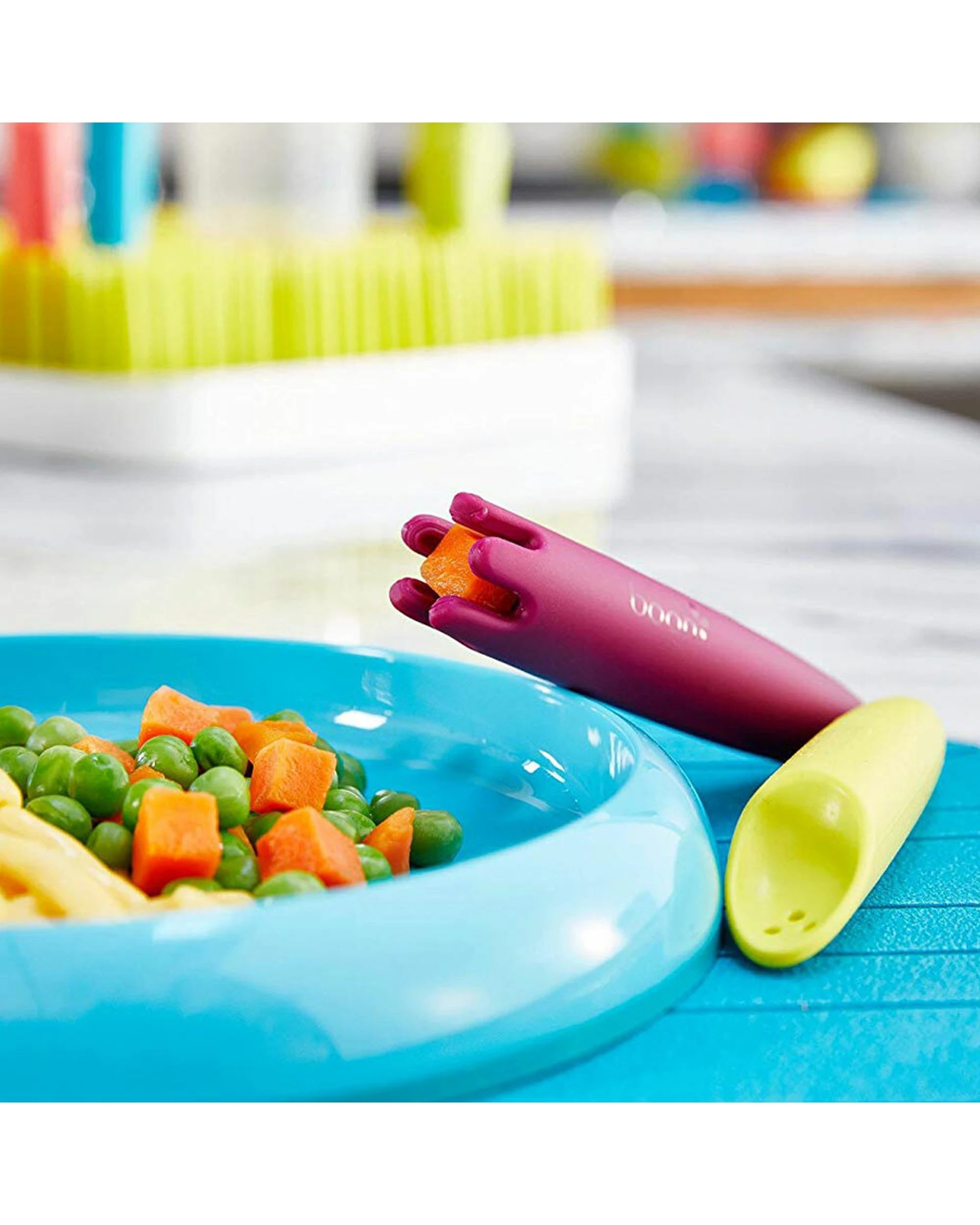 4 Boon JAB Silicone Nursery Feeding Toddler Utensils Coral 4PK - Multi, 4 of 6