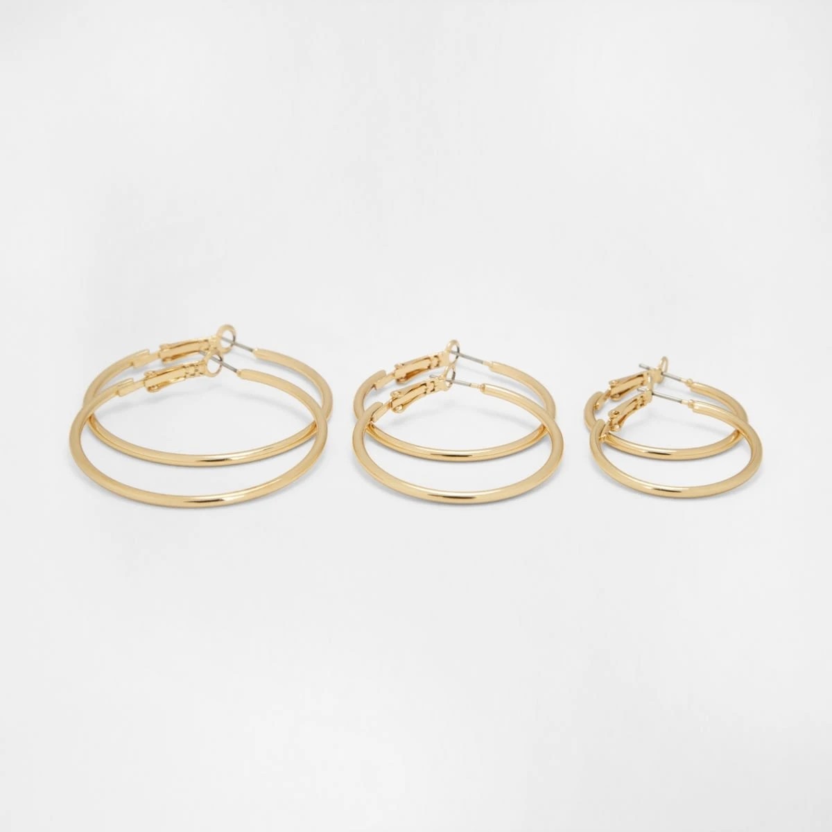 2 3 Pack Thin Hoop Earrings - Gold Tone, 2 of 5
