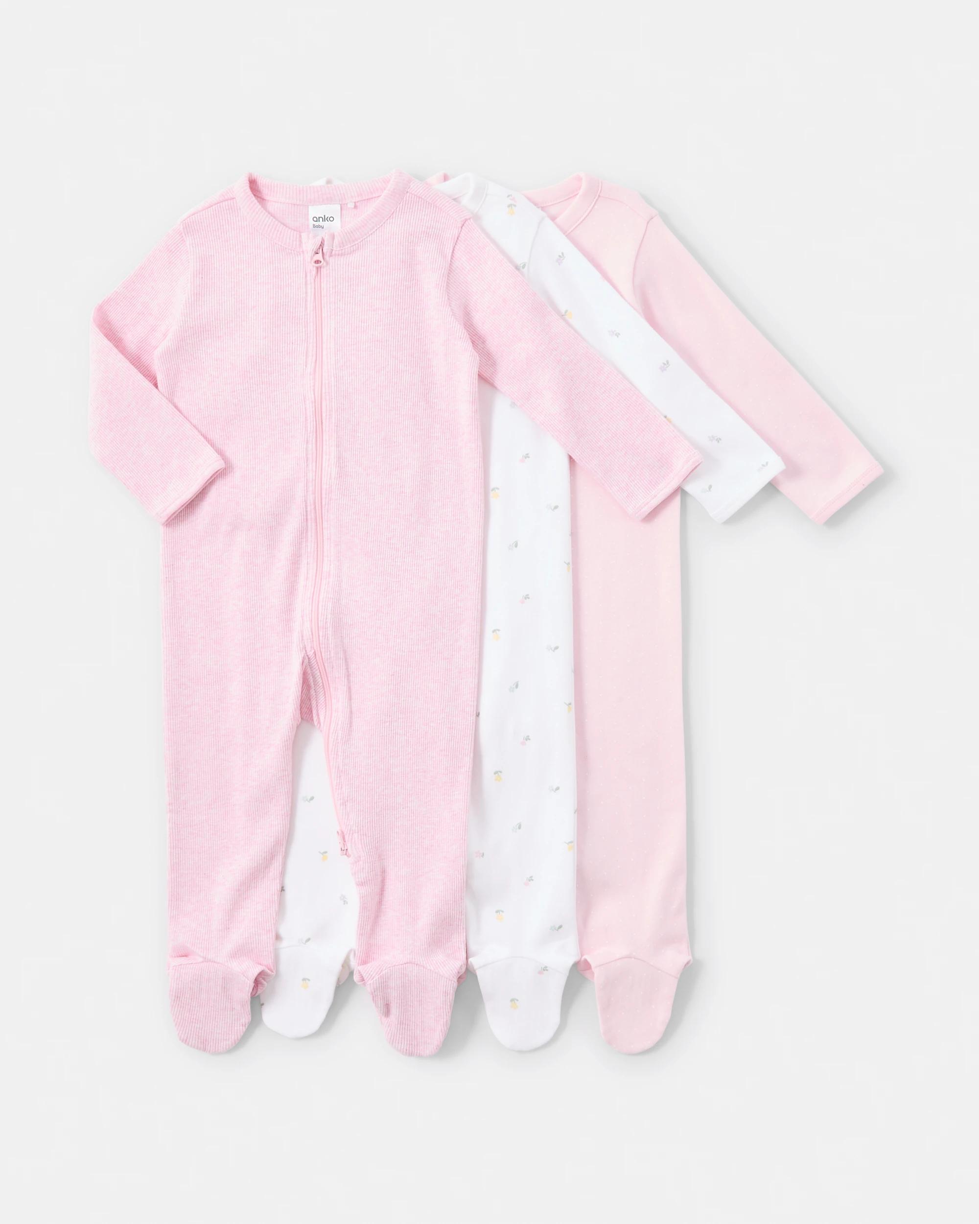 1 3 Pack Coveralls Pnk Floral, 1 of 8