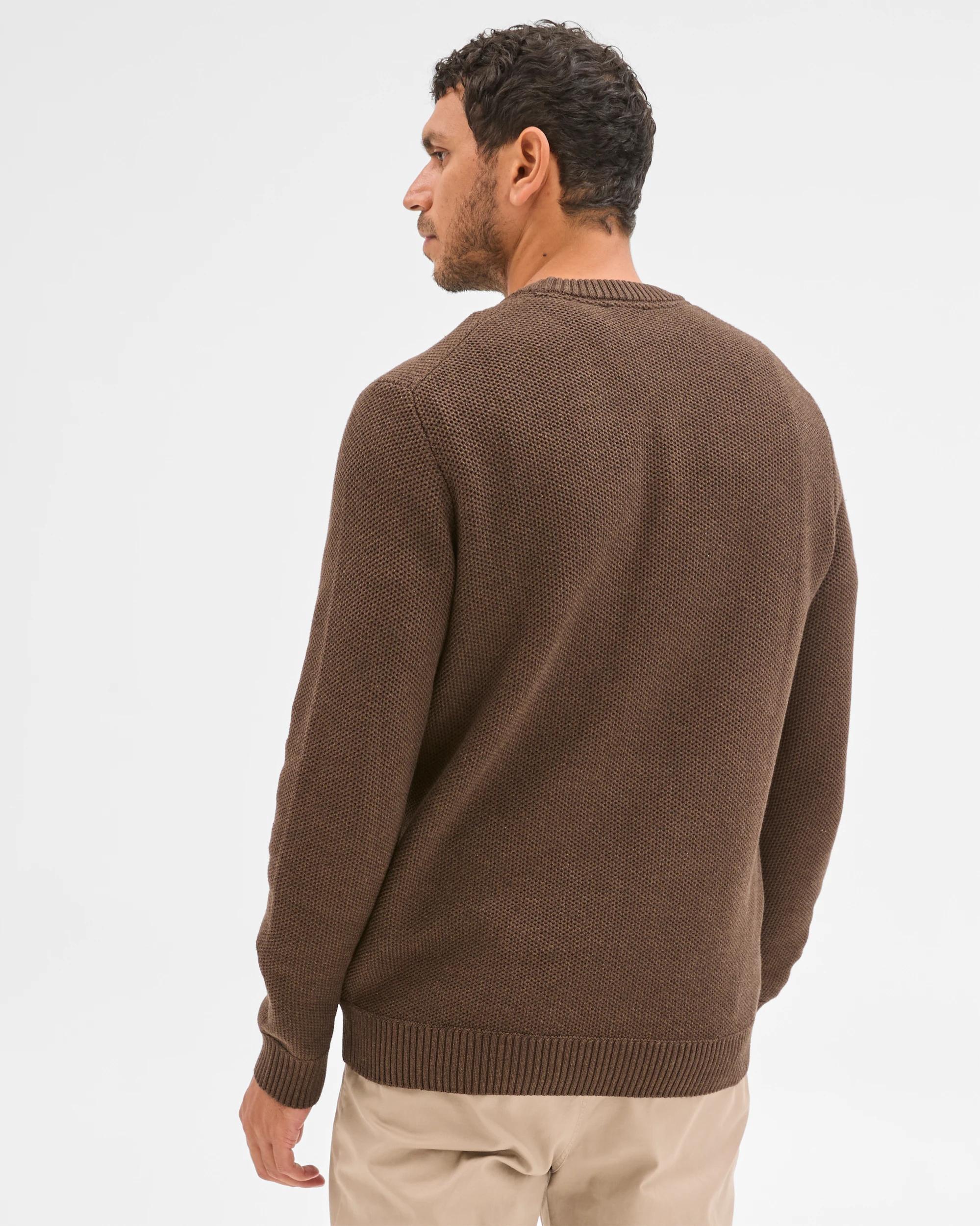 2 Target Man Australian Cotton Midweight Honeycomb Knit Jumper CHOCOLATE, 2 of 6