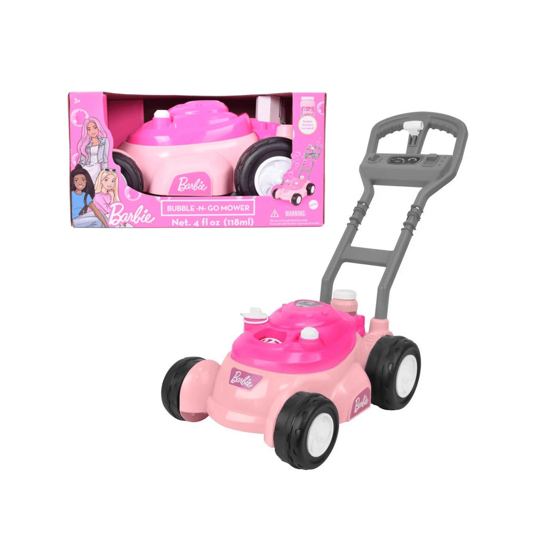 1 TOMY Barbie Bubble N Go Mower and Bubble Solution - Pink, 1 of 6
