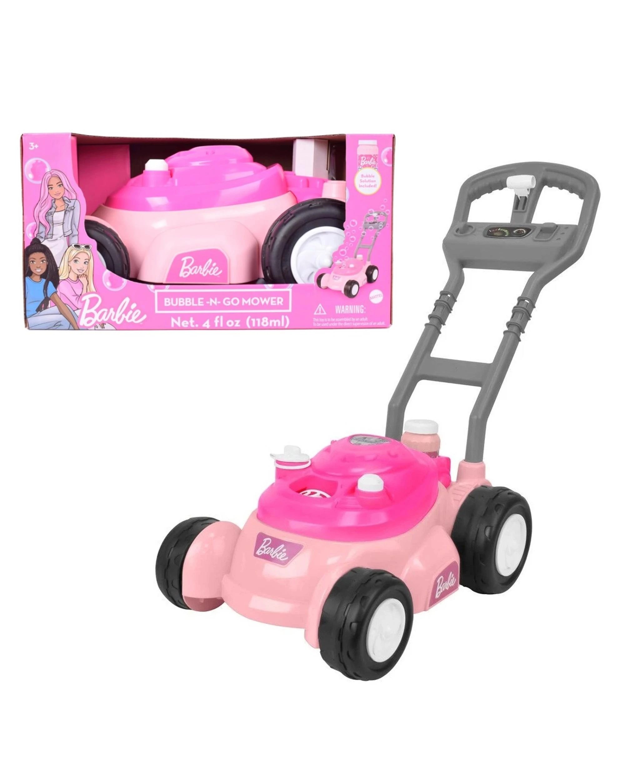 1 Barbie Bubble N Go Mower and Bubble Solution - Pink, 1 of 6