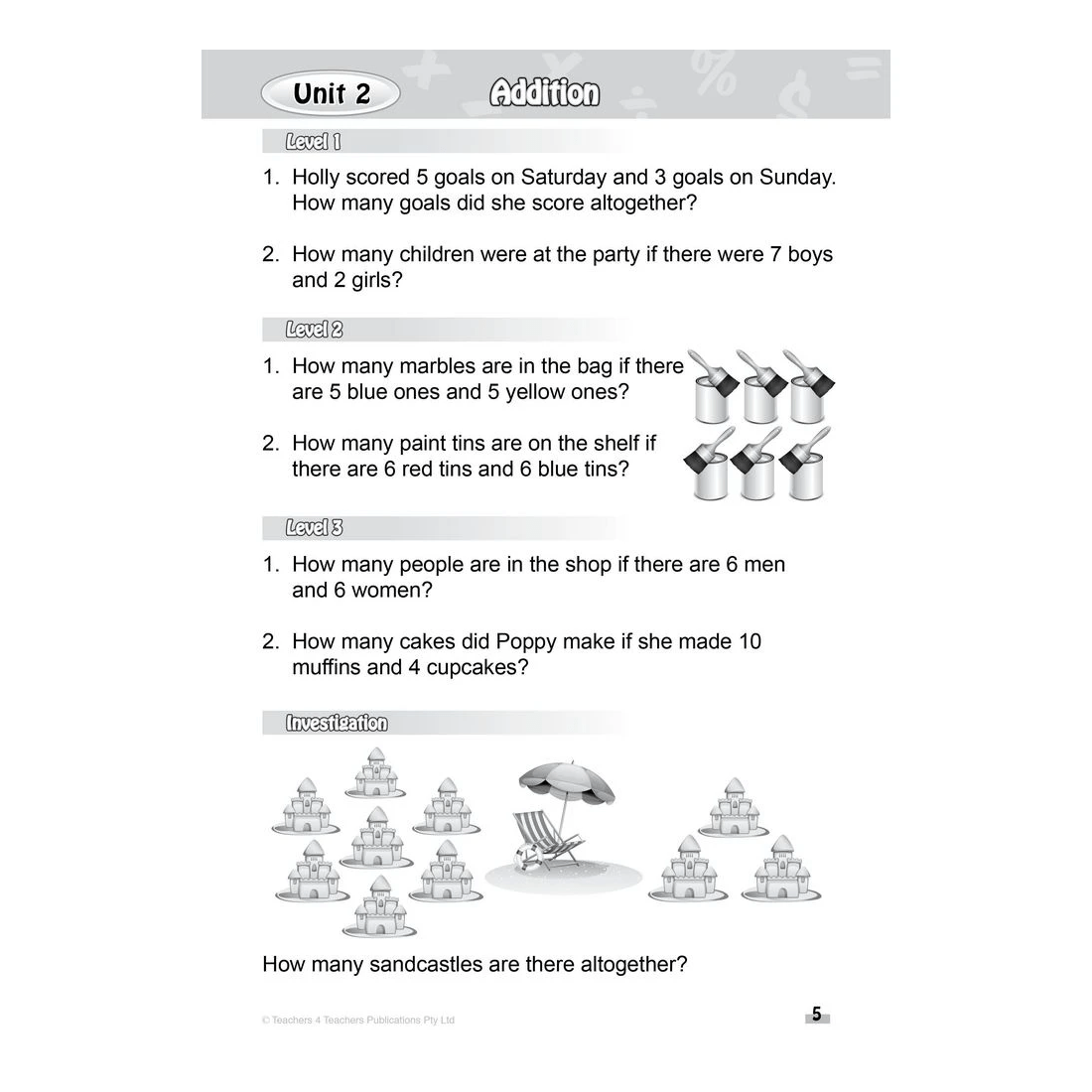 4 Problem Solved Mathematics Activity Book 1, 4 of 4
