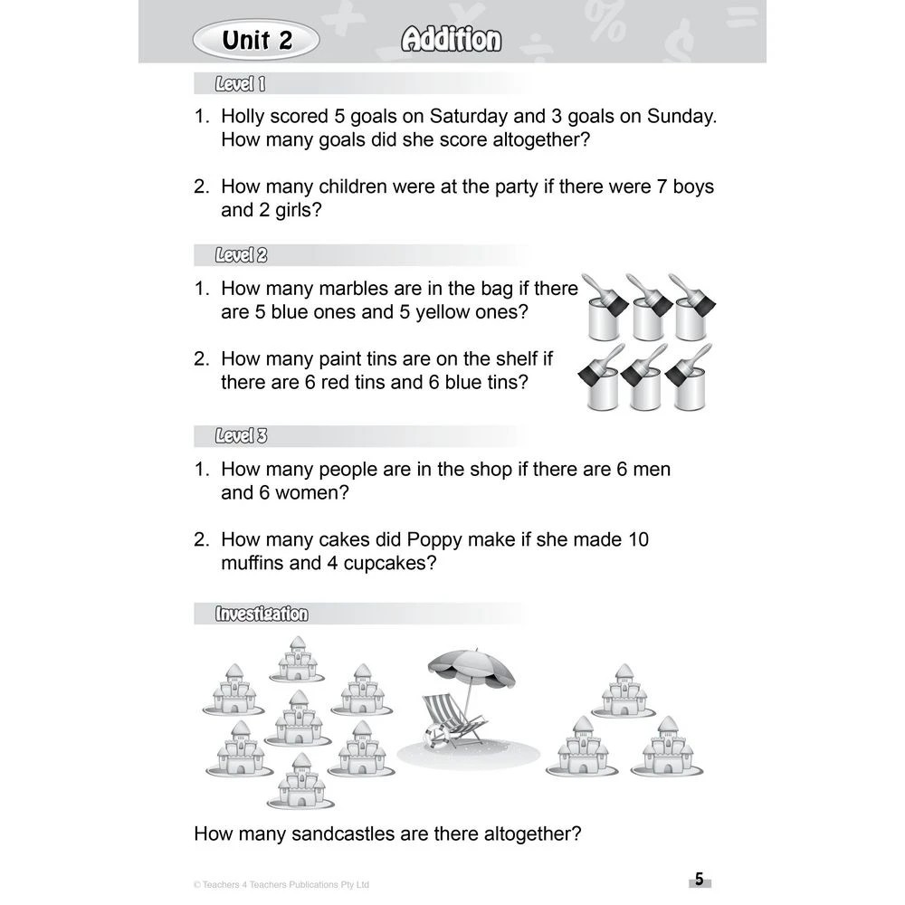 4 Problem Solved Mathematics Activity Book 1, 4 of 4