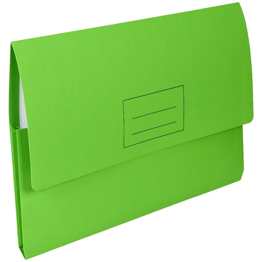 2 J.Burrows Foolscap Document Wallet 220gsm Lime, 2 of 3