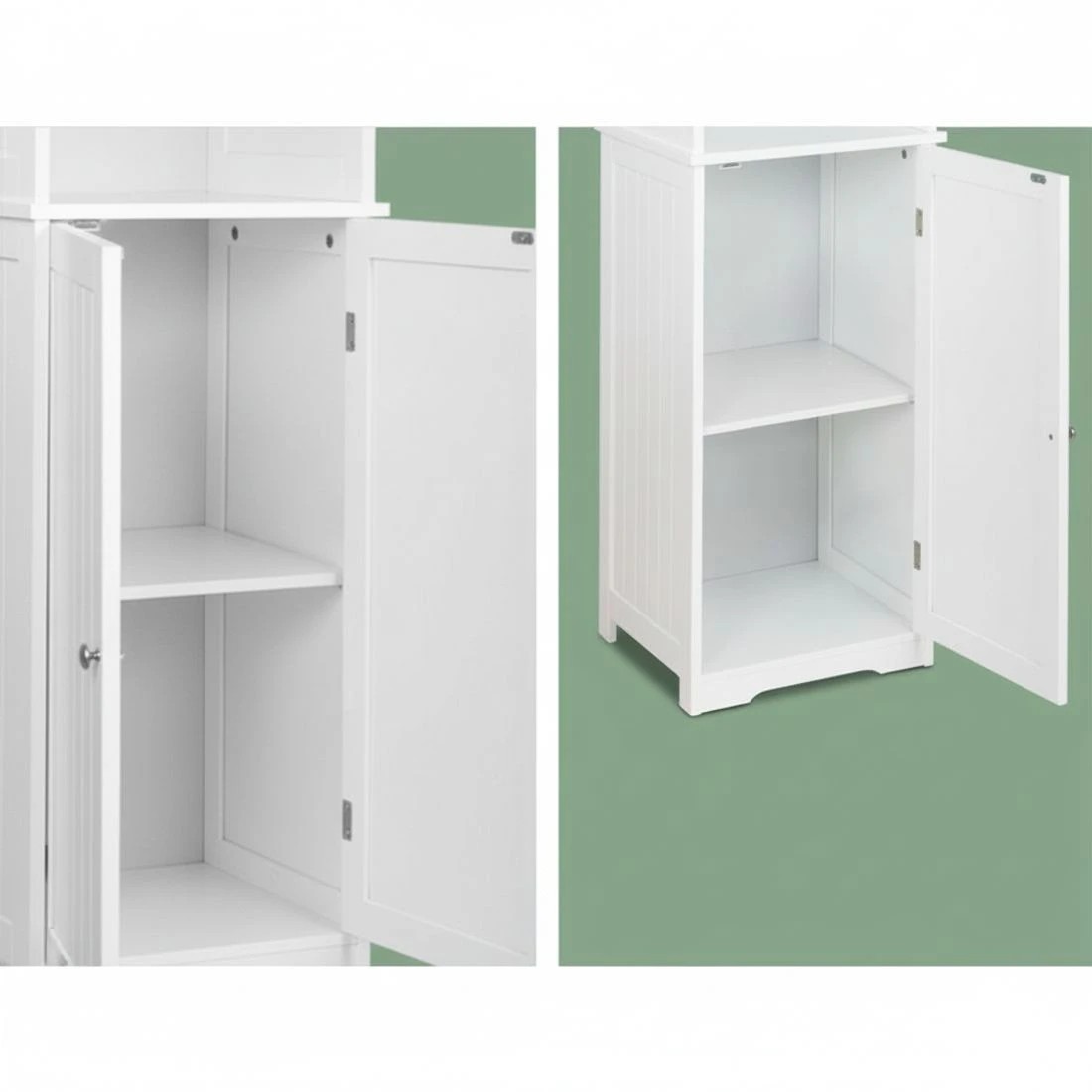 6 Artiss Bathroom Storage Cabinet 160cm Tall Slim Organizer Adjustable Shelves Durable Space Saving Linen Tower - white, 6 of 10