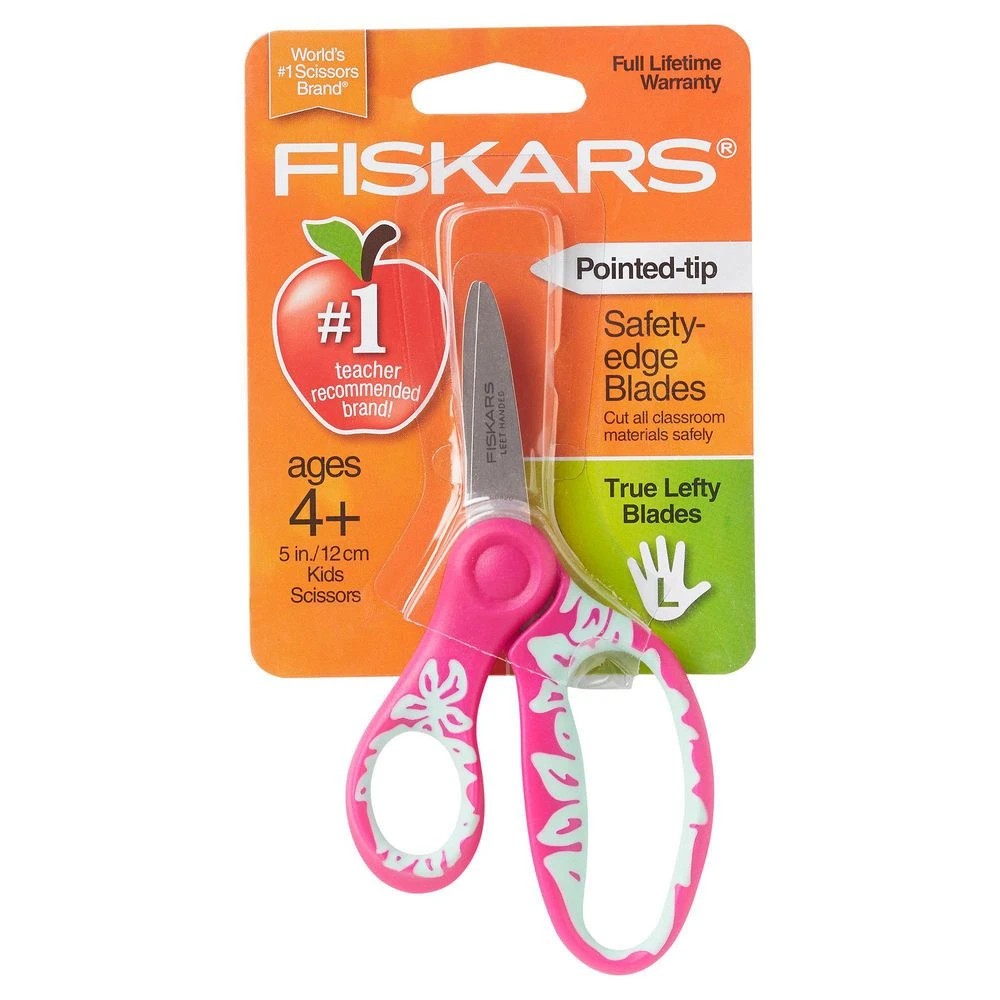 6 Fiskars Softgrip Left Hand Pointed Scissors 5"/12cm Assorted, 6 of 8