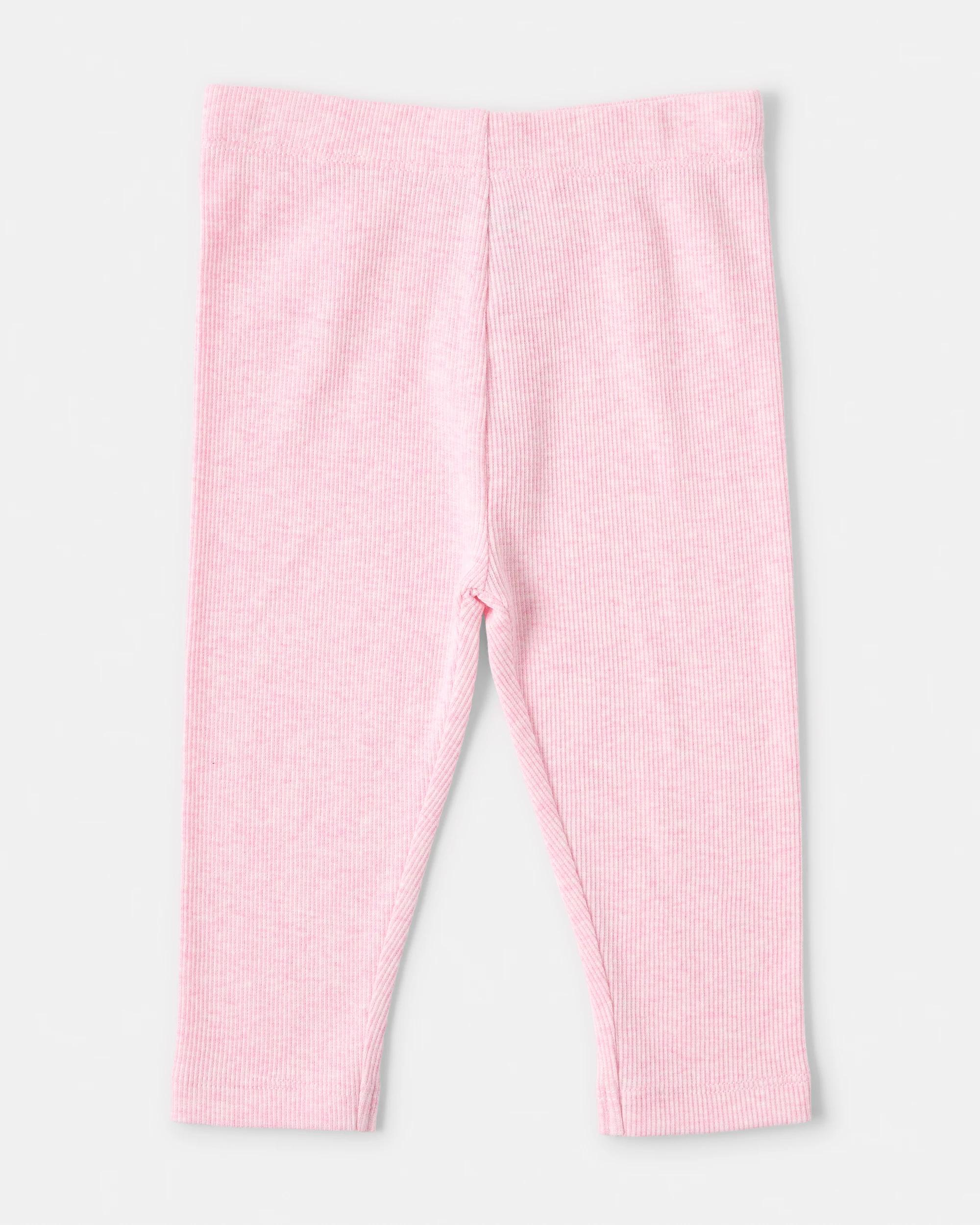 4 3 Pack Cotton Leggings Pink Flrl, 4 of 8