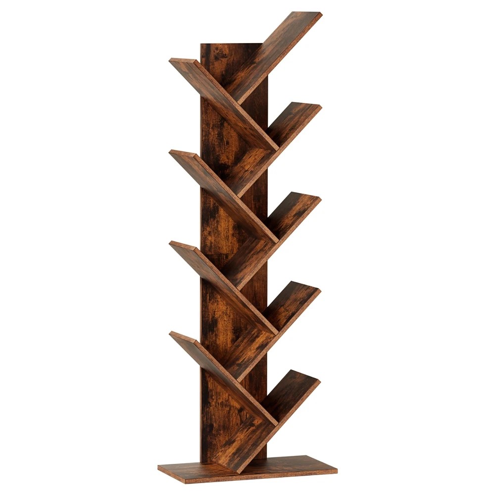 1 Artiss Tree Bookshelf 9 Tiers Walnut - Brown, 1 of 4