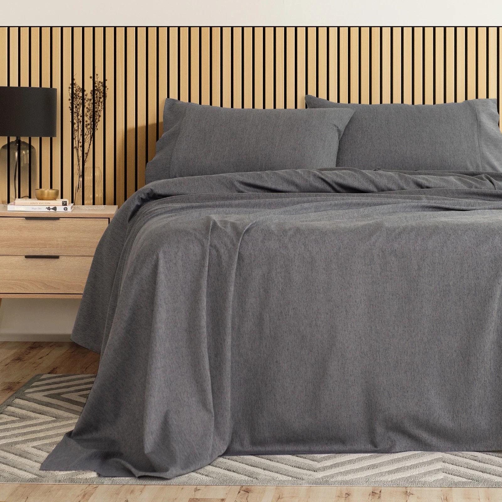 2 Royal Comfort 3000 Thread Count Bamboo Cooling Sheet Set Soft Touch Bedding - King Bed - Charcoal, 2 of 10