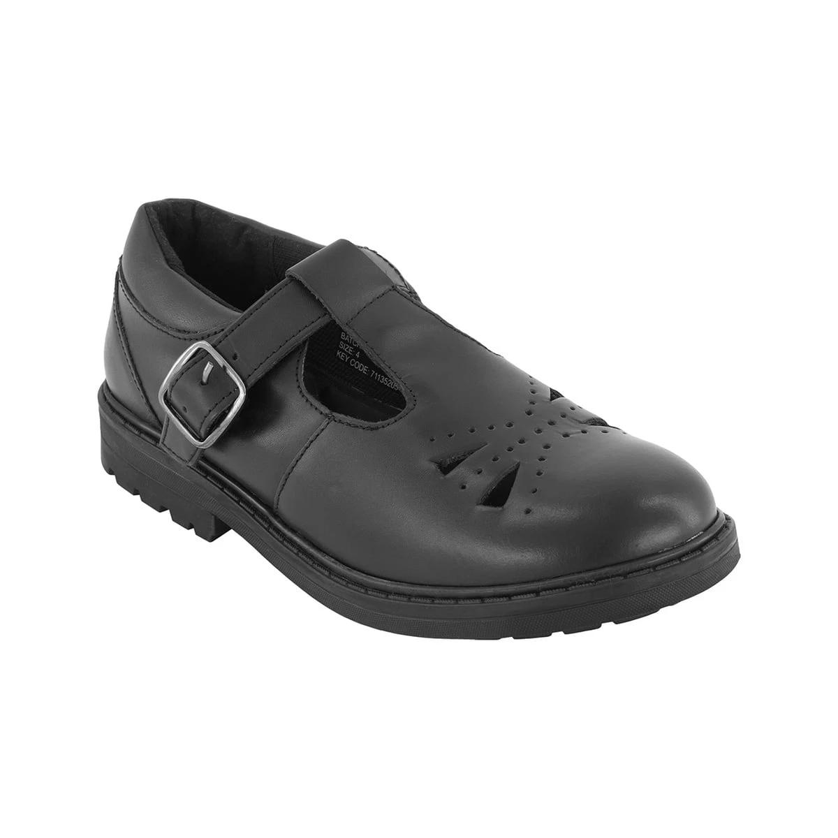 1 Senior T-Bar School Shoes Black, 1 of 5