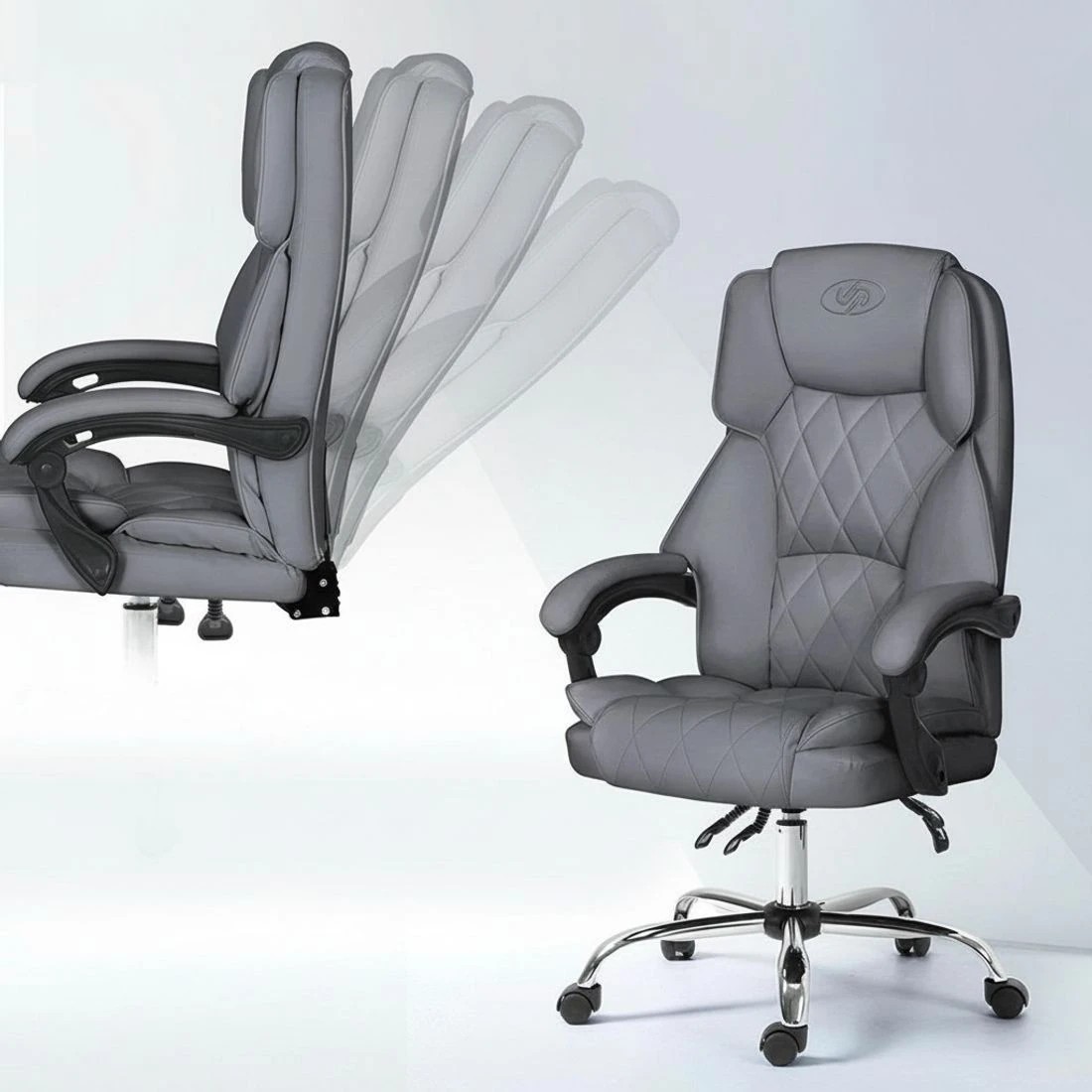 6 Artiss Executive Office Chair Recliner - Grey, 6 of 6