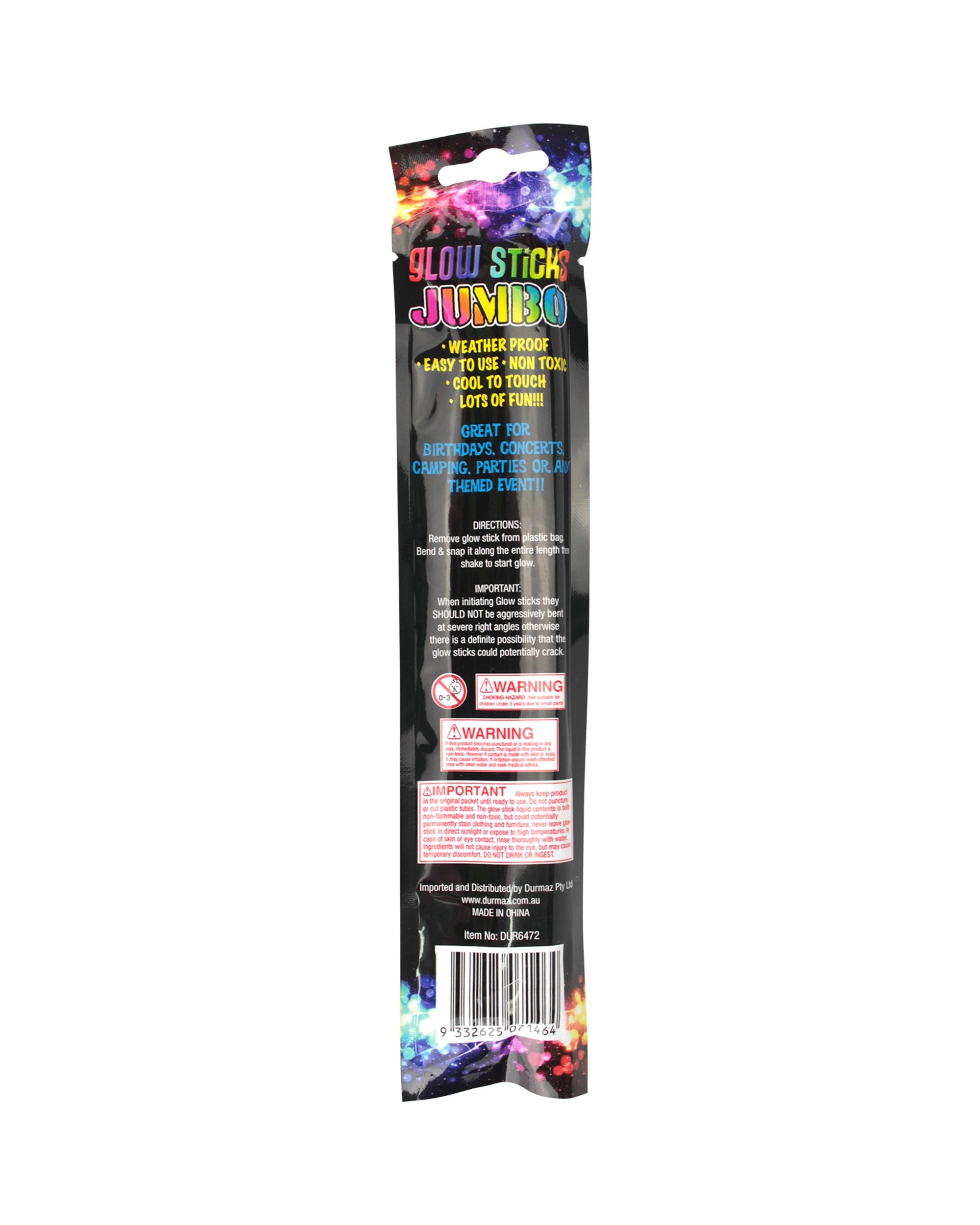 4 Durmaz Pack of 2 Jumbo Glow Sticks 20cm - Assorted, 4 of 4