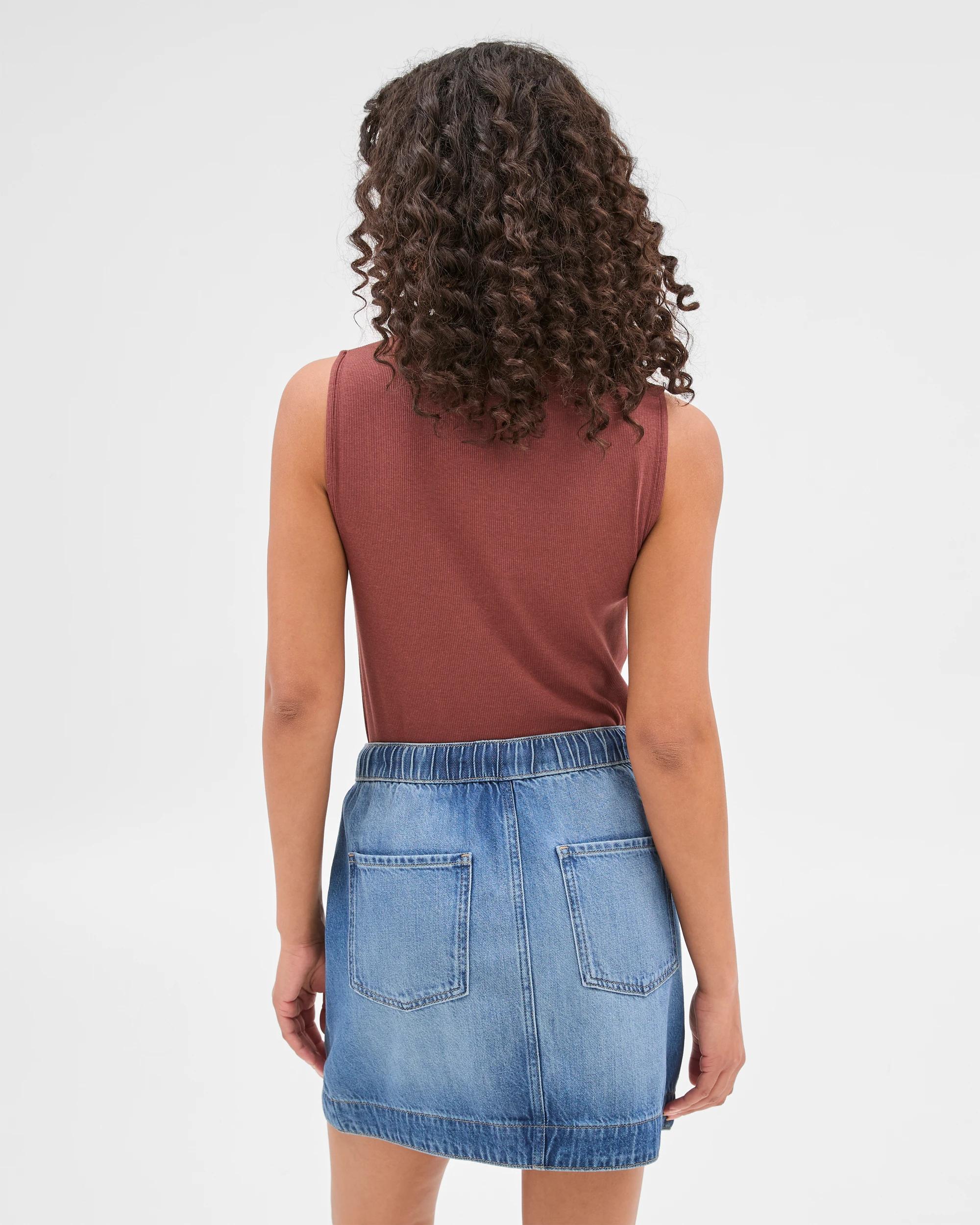 4 Target Denim Pull On Mini Skirt MEDITERRANEAN BLUE, 4 of 5