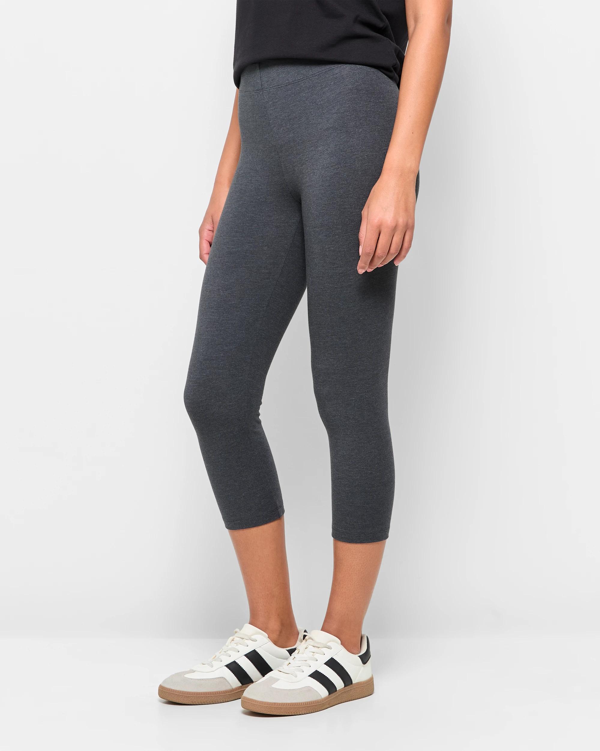 3 Target Australian Cotton 3/4 Length Leggings CHARCOAL MARLE, 3 of 5