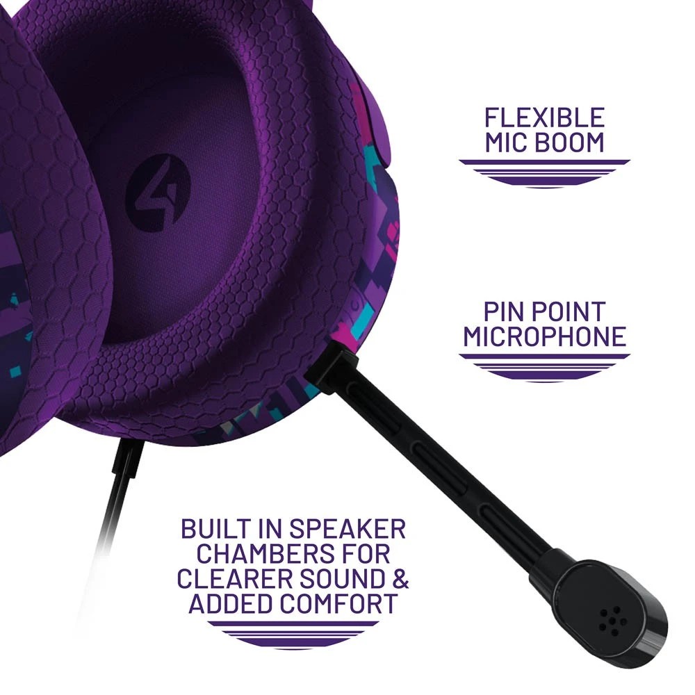 5 4Gamers Panther Premium Gaming Headset - Glitch Indigo
 - Multi-Coloured,Purple, 5 of 5