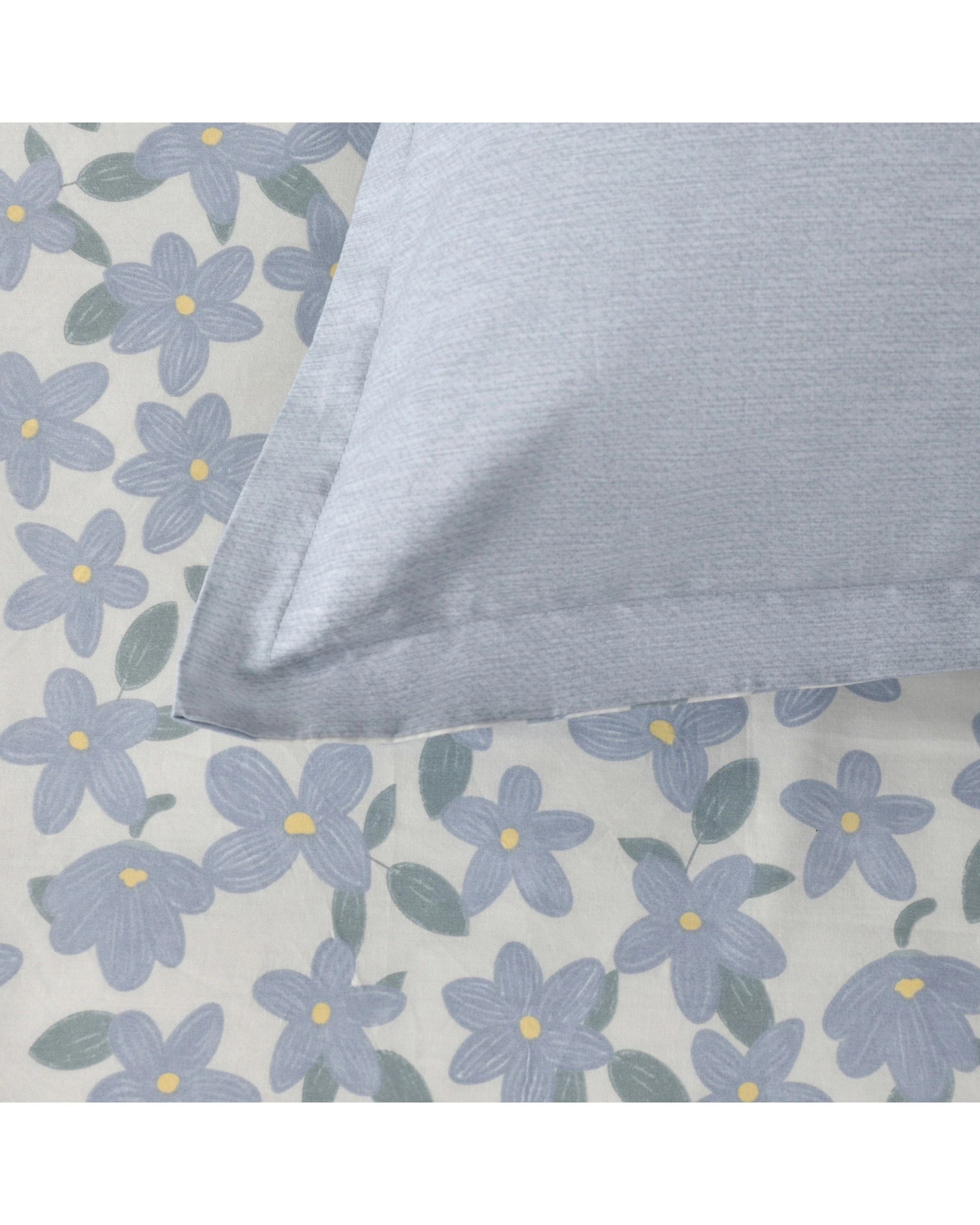 3 Dreamaker Thirri 100% Cotton Reversible Quilt Cover Set - King Single Bed - Sky Blue, 3 of 8