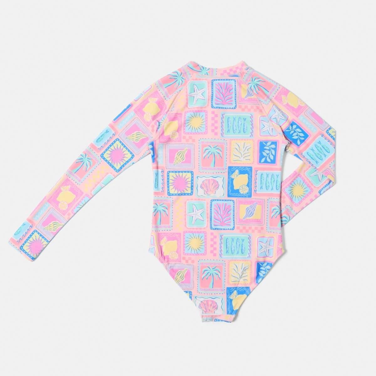 6 Long Sleeve Swimsuit COASTAL CHARM BLUSHING ROSE, 6 of 7