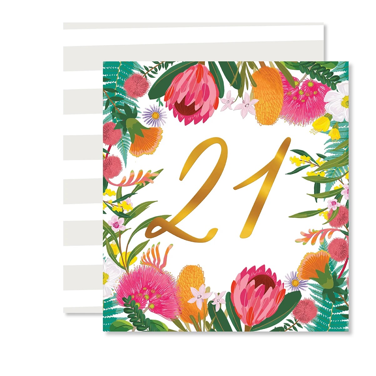1 Hallmark 21st Birthday Card - Australian Floral, 1 of 3