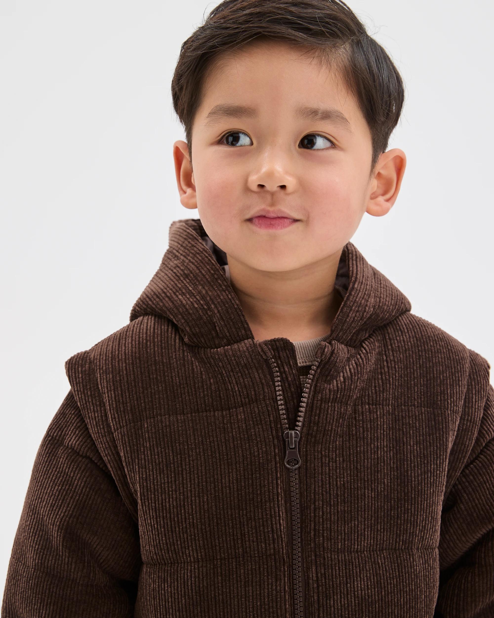 3 Target Kids Cord Hooded Jacket with Removable Sleeves BROWN, 3 of 7