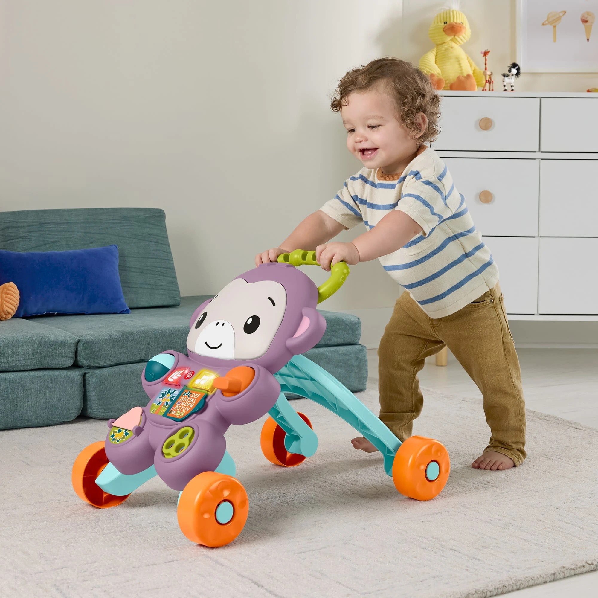 3 Fisher Price Learn with Me Purple Monkey Walker, 3 of 6