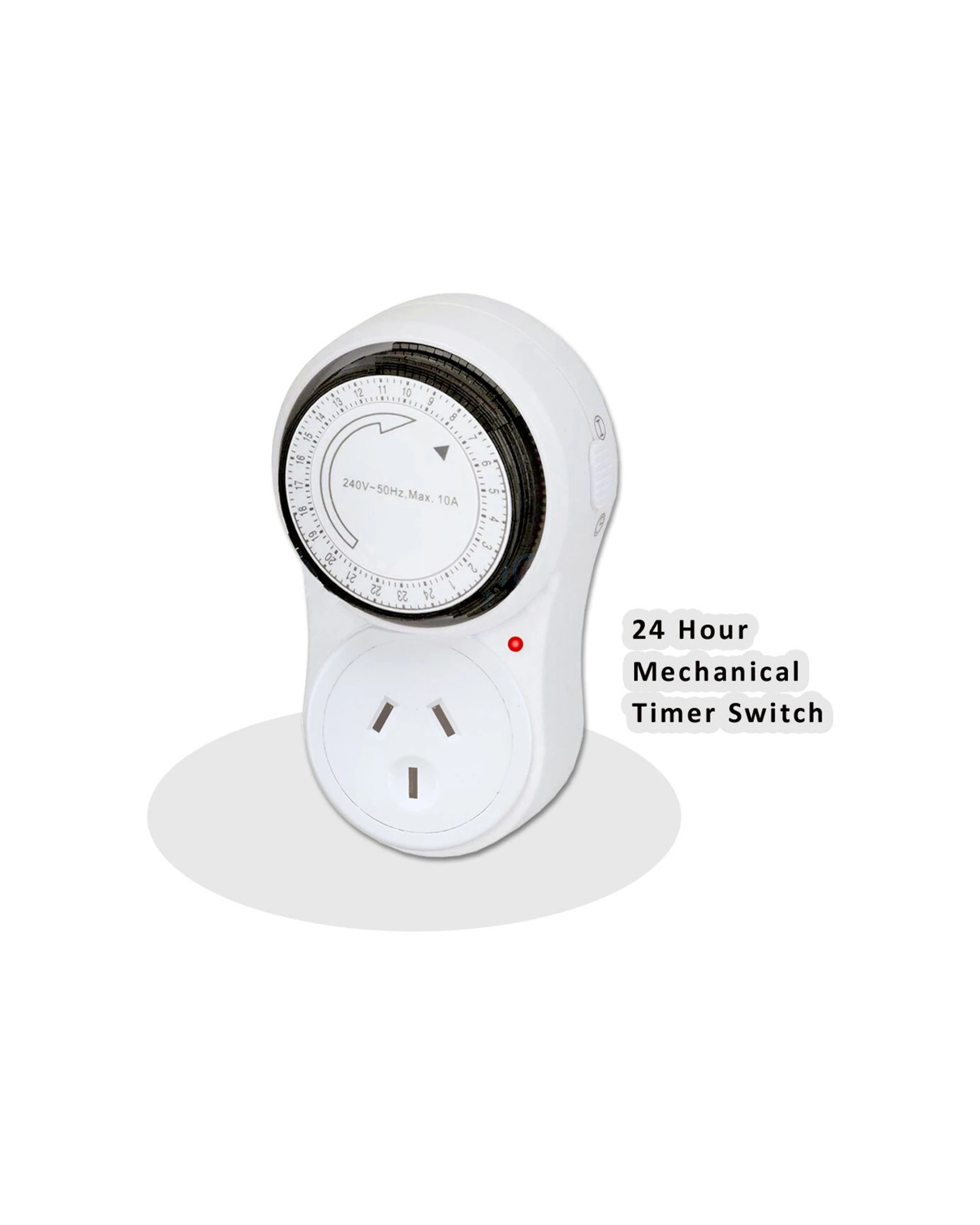 2 Sansai 24 Hour 2400W Outlet Powerplug Mechanical Timer 240V with Auto Switch - White, 2 of 2