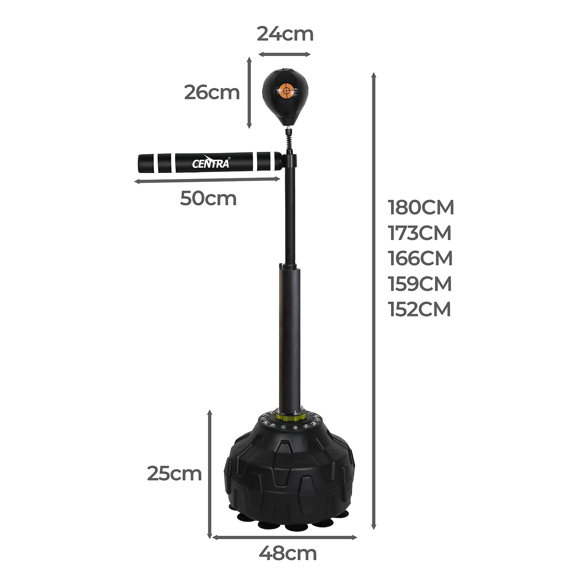 3 Centra Boxing Bag Reflex Freestanding Spinning Arm Speed Ball Punching Training, 3 of 9