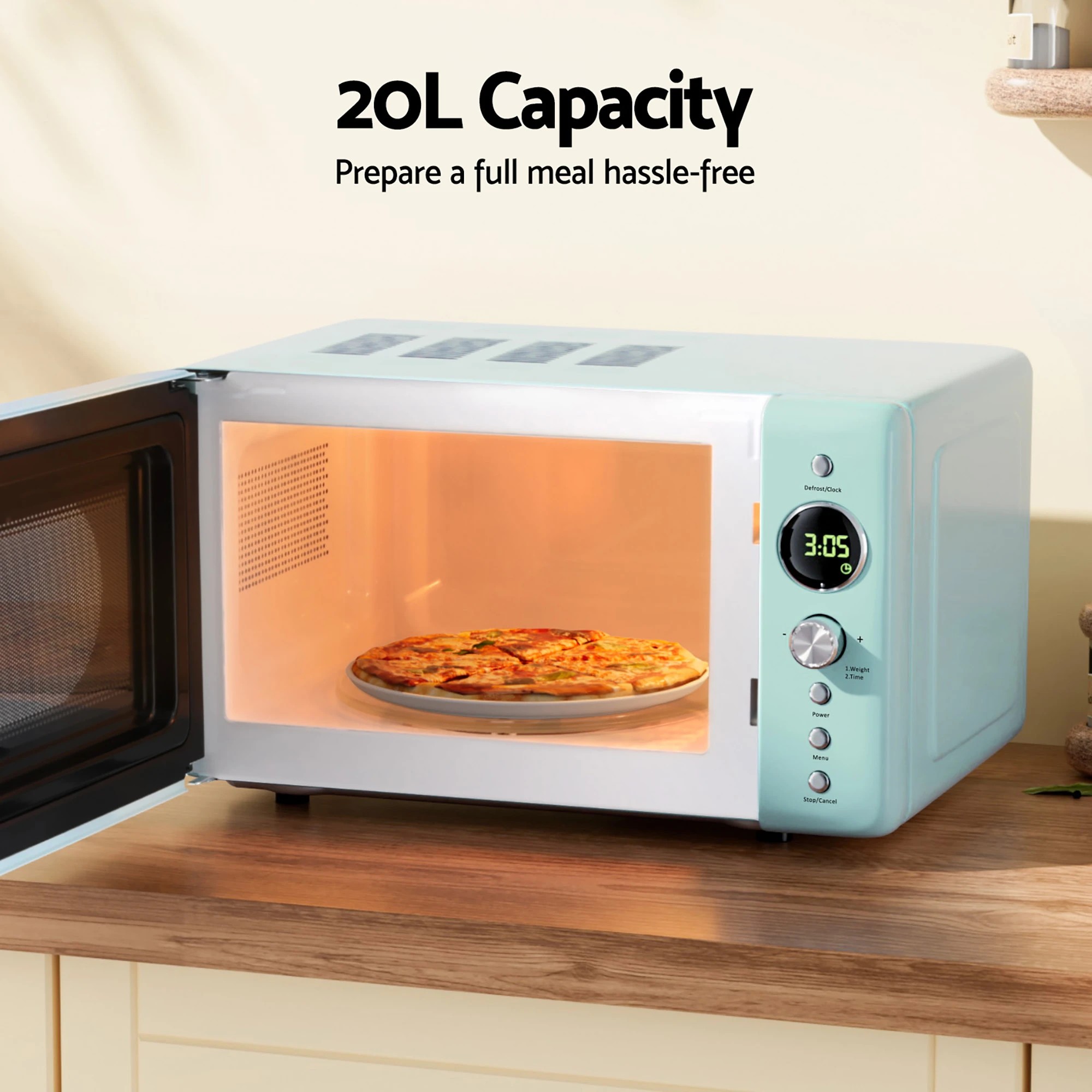 5 Devanti 20L Microwave Oven 700W - Green, 5 of 6