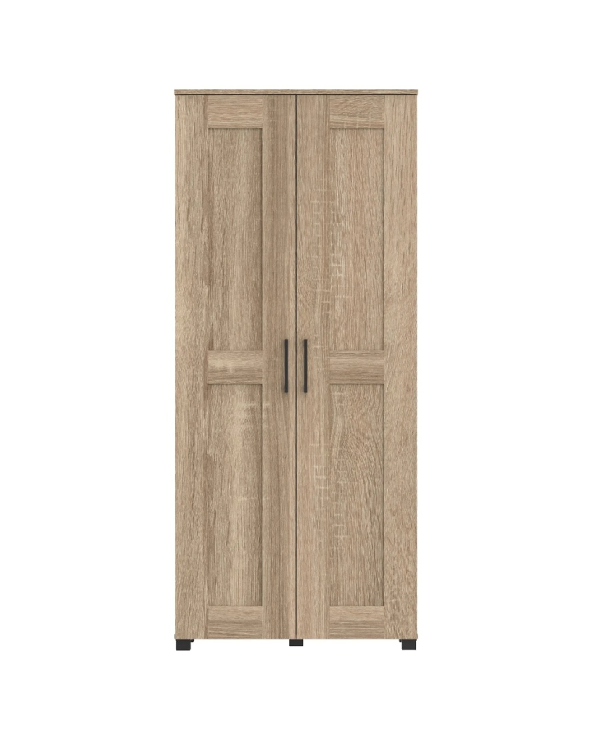 1 Alpine Bay Montreal Broom Cupboard 2 Door Storage Unit Light Sonoma Oak - Brown, 1 of 8