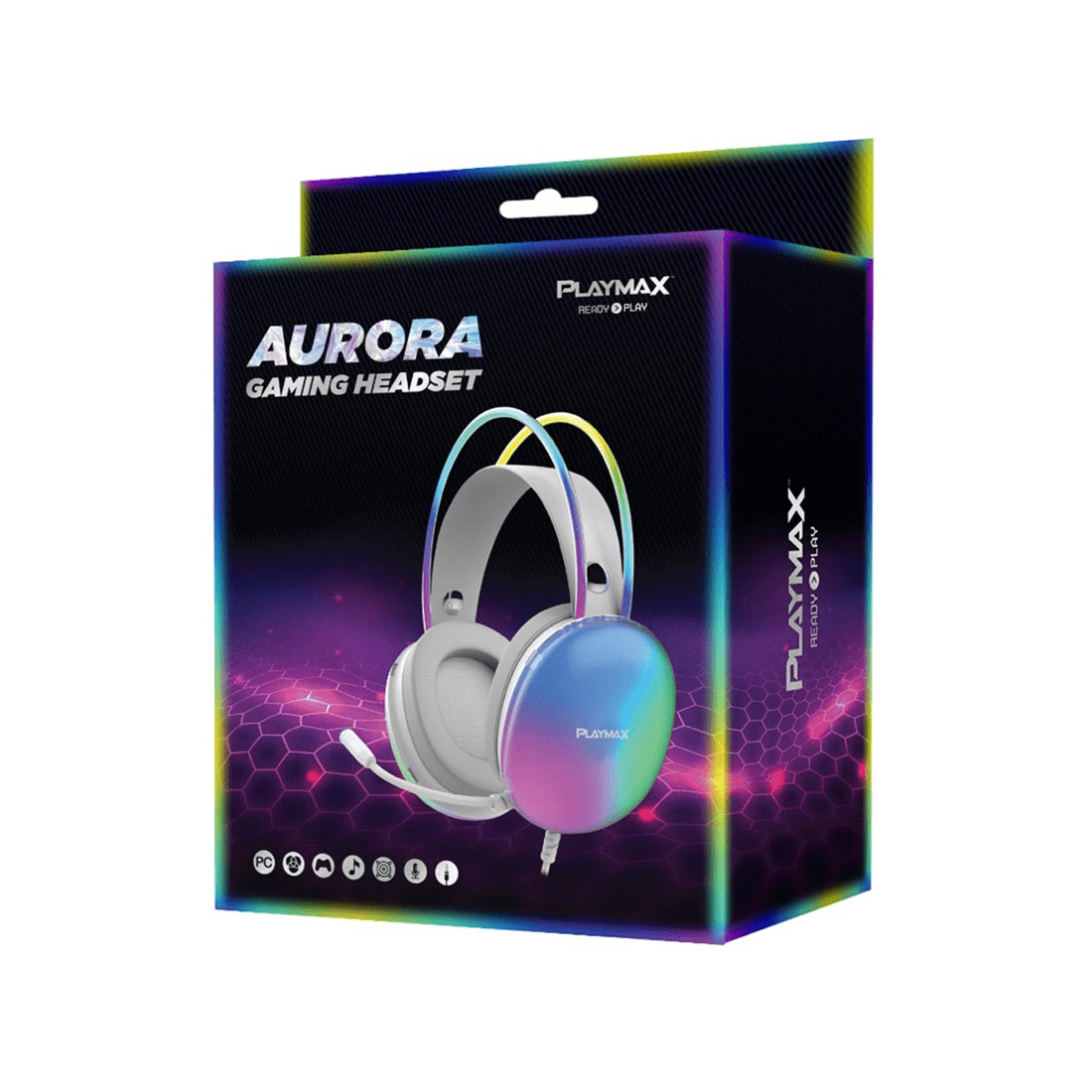 1 Playmax Aurora Universal RGB Gaming Headset, 1 of 4