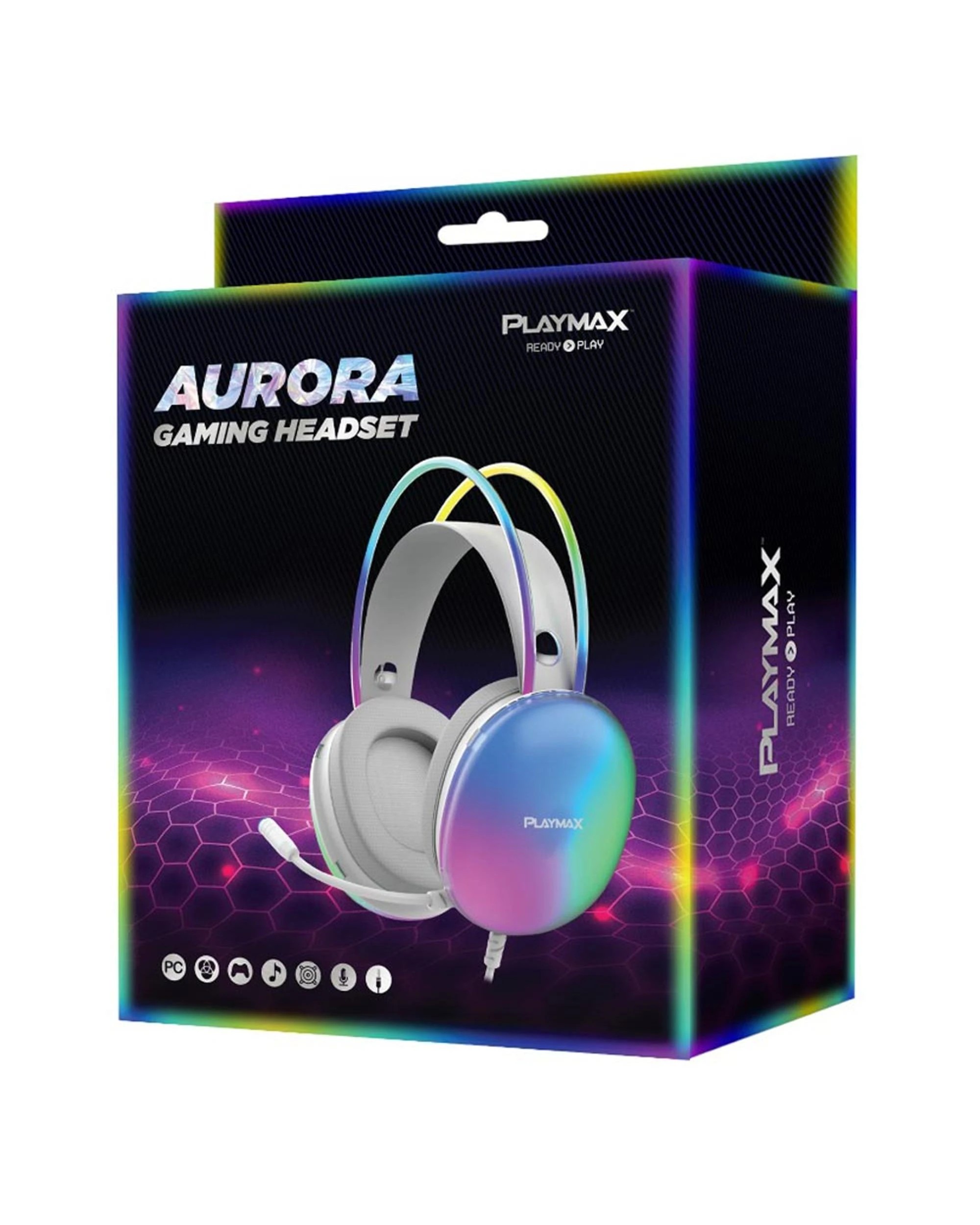 1 Playmax Aurora Universal RGB Gaming Headset, 1 of 4