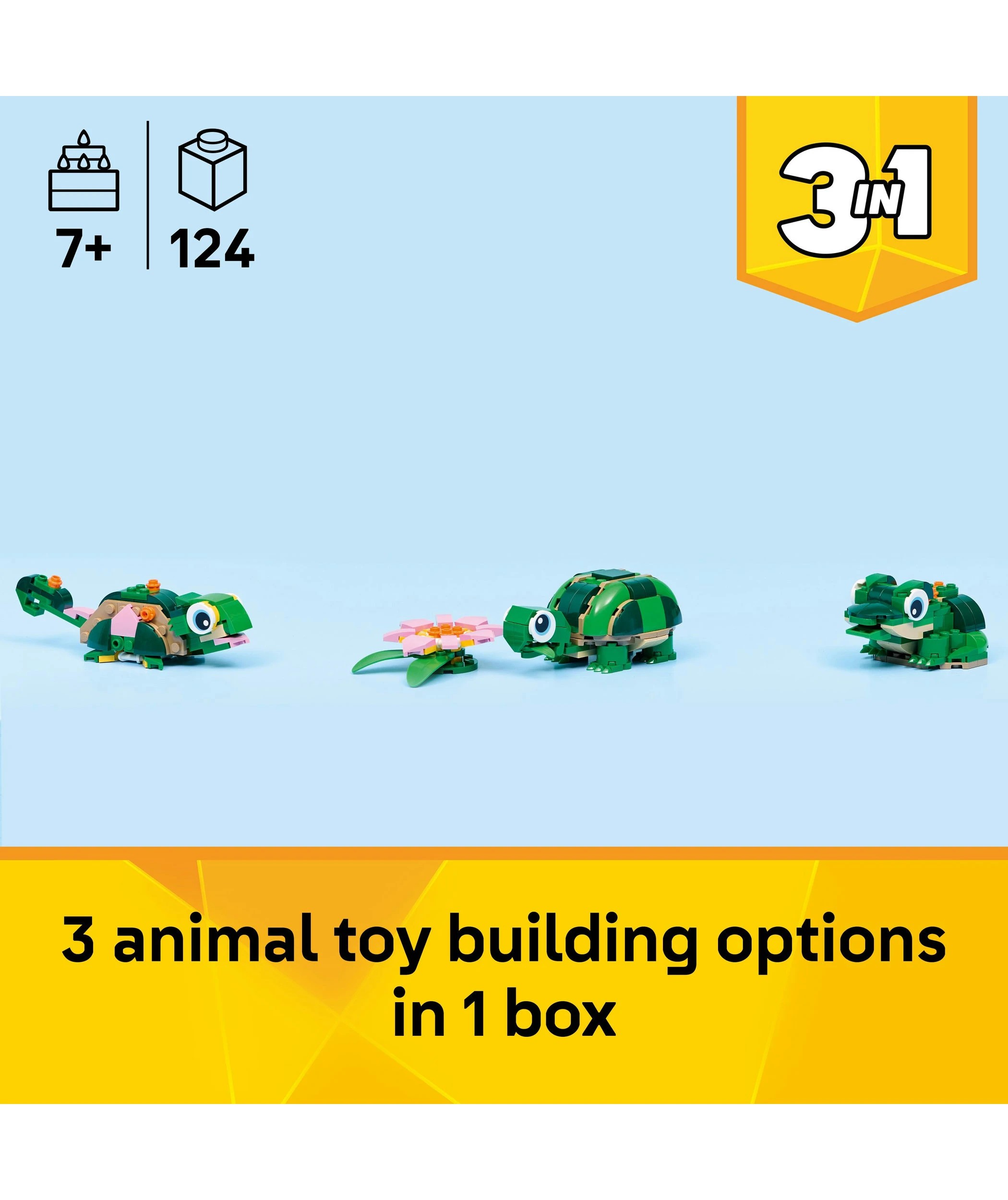 3 LEGO Creator 3 in 1 Turtle with a Water Lily Flower 31377, 3 of 10