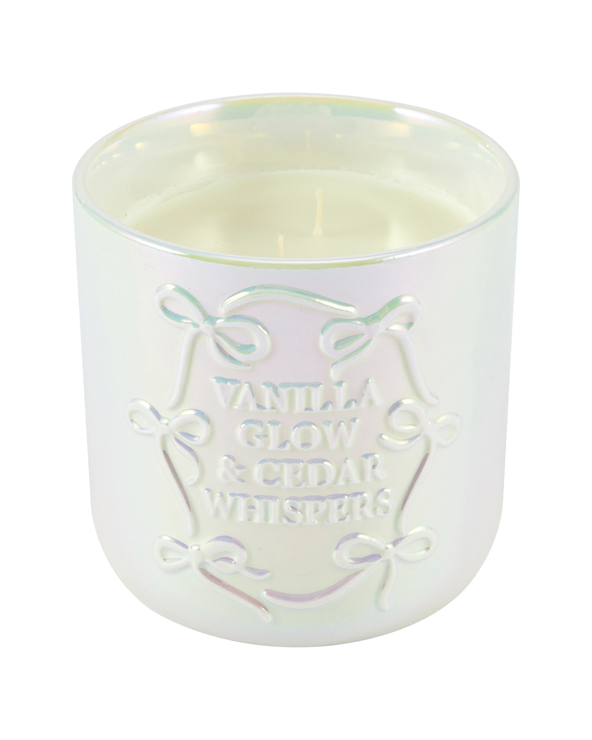 2 Iridescent Bow Embossed Candle, 2 of 5