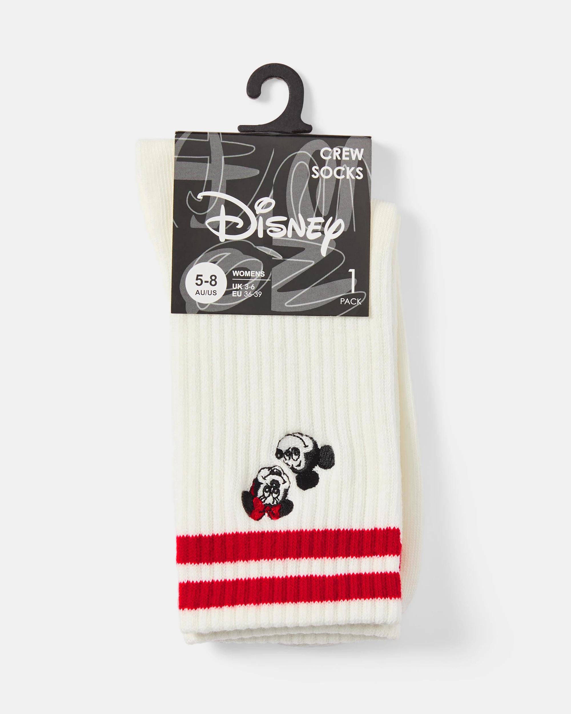 2 Disney Mickey Mouse License Crew Socks Mickey Red, 2 of 2