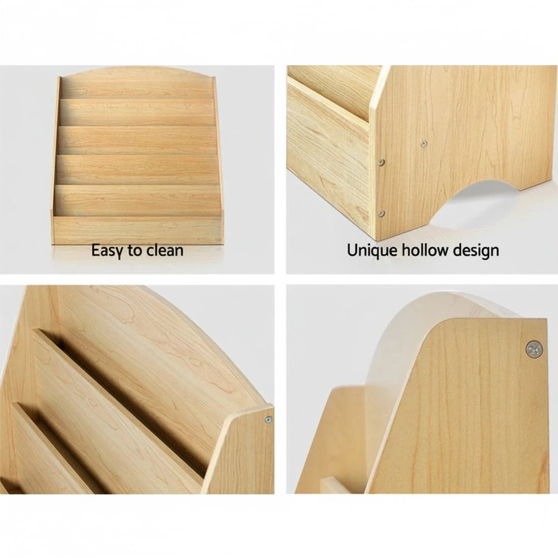 7 Keezi 5 Tiers Kids Bookshelf Magazine Shelf Organiser Bookcase Display Rack Toy Storage Reading Nook Playroom - Brown, 7 of 8