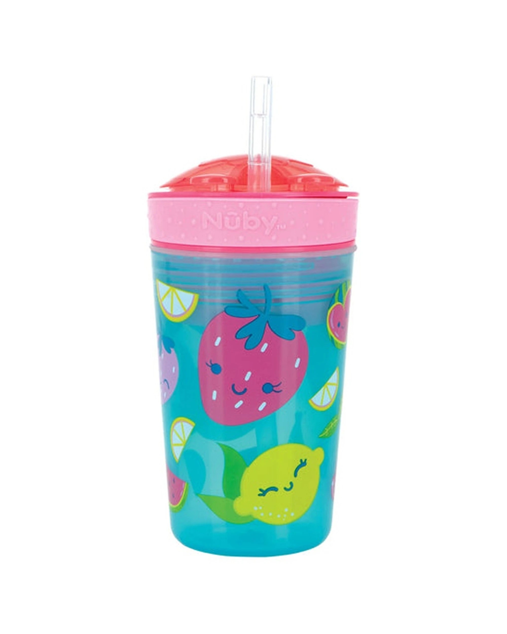 2 Nuby Snack N Sip Cup No Spill Soft Silicone Straw Baby 270ml - Multi, 2 of 4