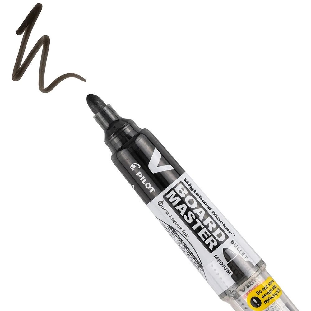 5 PILOT V Board Whiteboard Marker Bullet Black 4 Pk + 1 Refill, 5 of 8