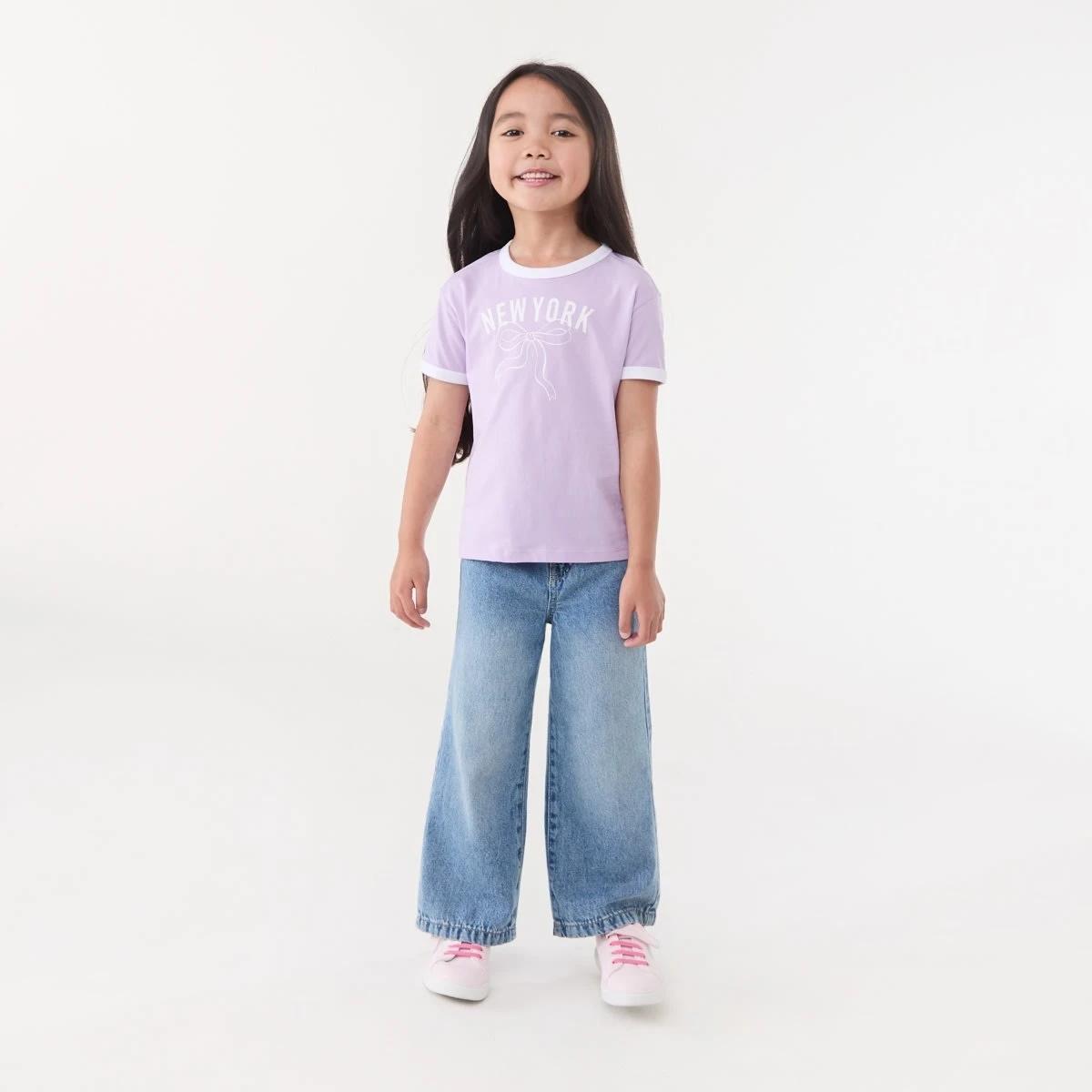 5 Ringer T-shirt NEW YORK BOW PASTEL LILAC, 5 of 6