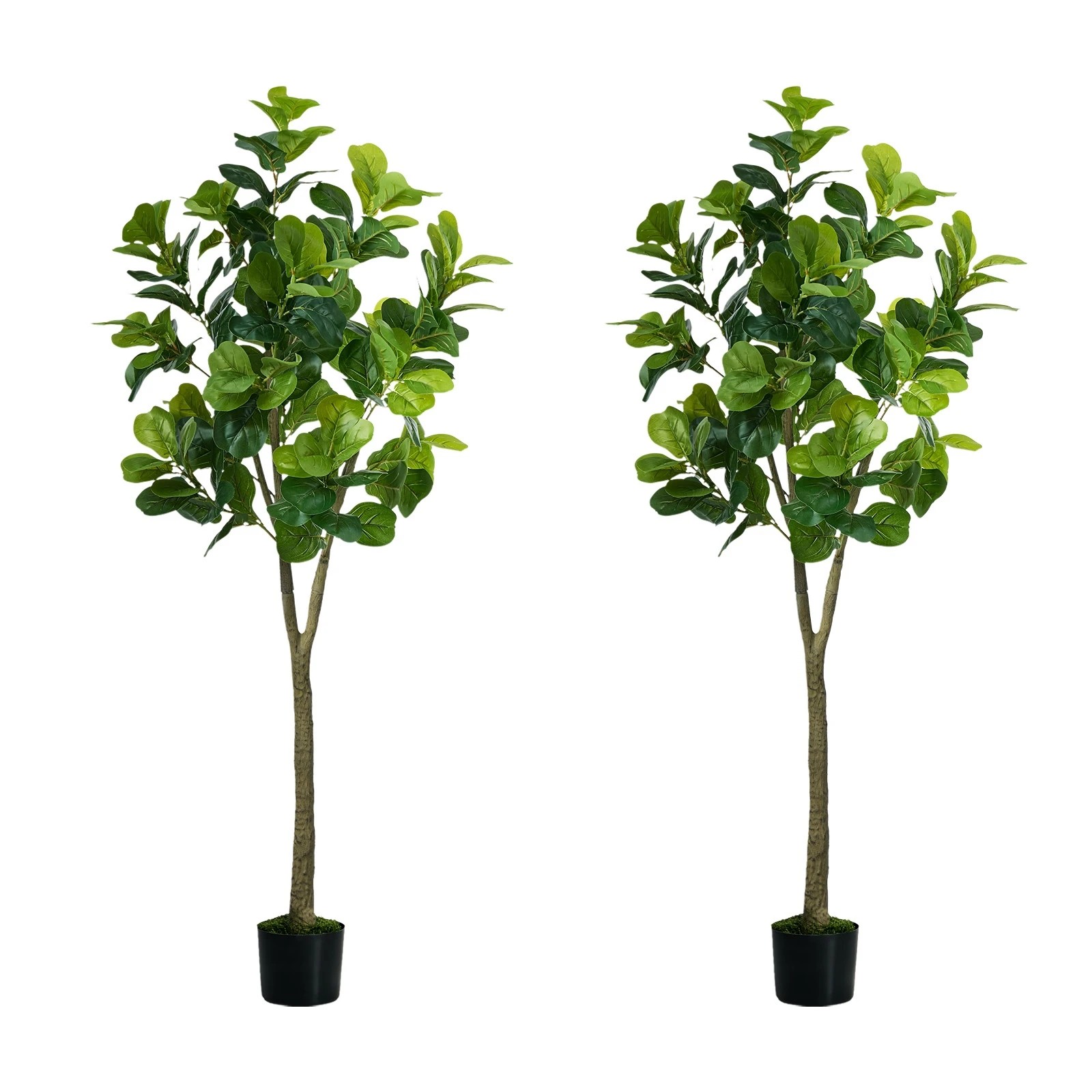 1 Livsip 2 Pack Artificial Fiddle Leaf Fig Tree 150cm Potted Faux Plant Home Decor, 1 of 9
