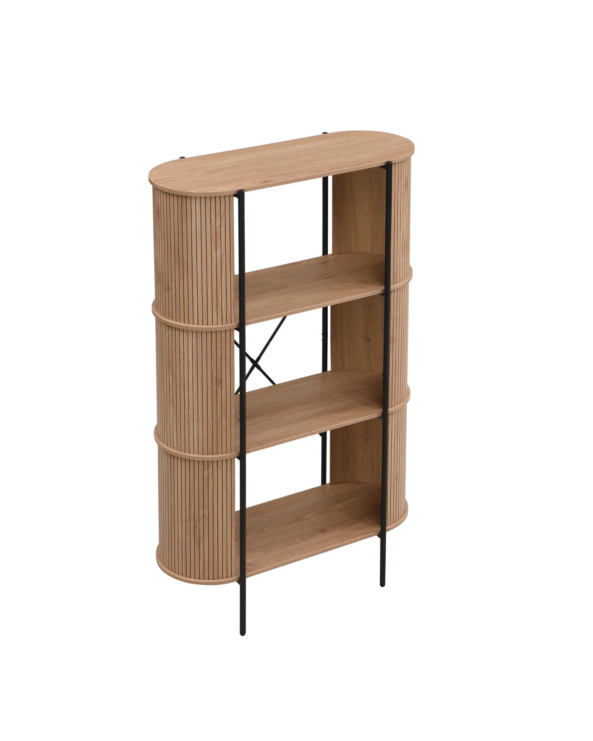 5 Kodu Bookcase Open Shelving 3 Tier Oak - Black, 5 of 10