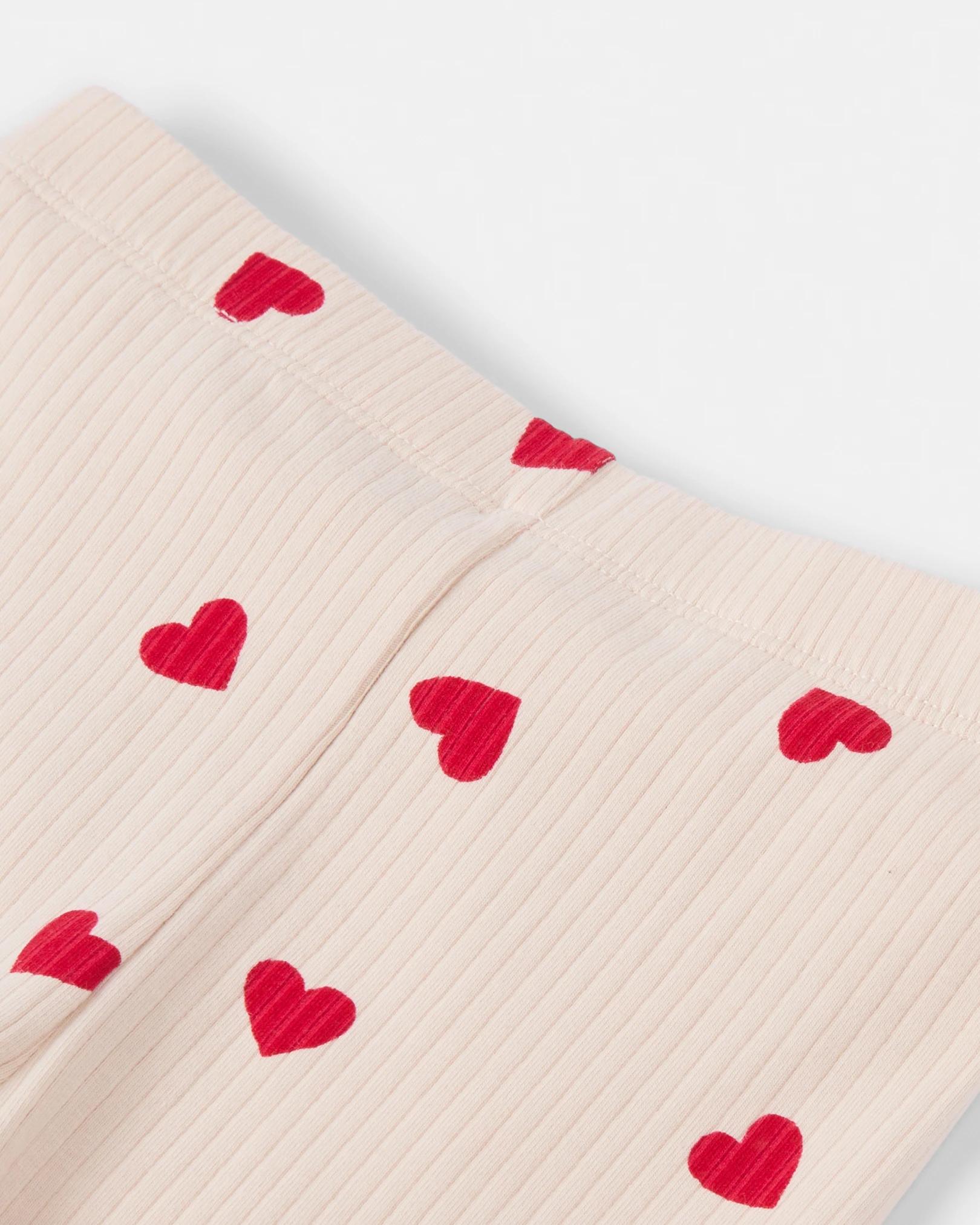 6 Australian Cotton Lantern Sleeve Rib Leggings Set Red Hearts, 6 of 6