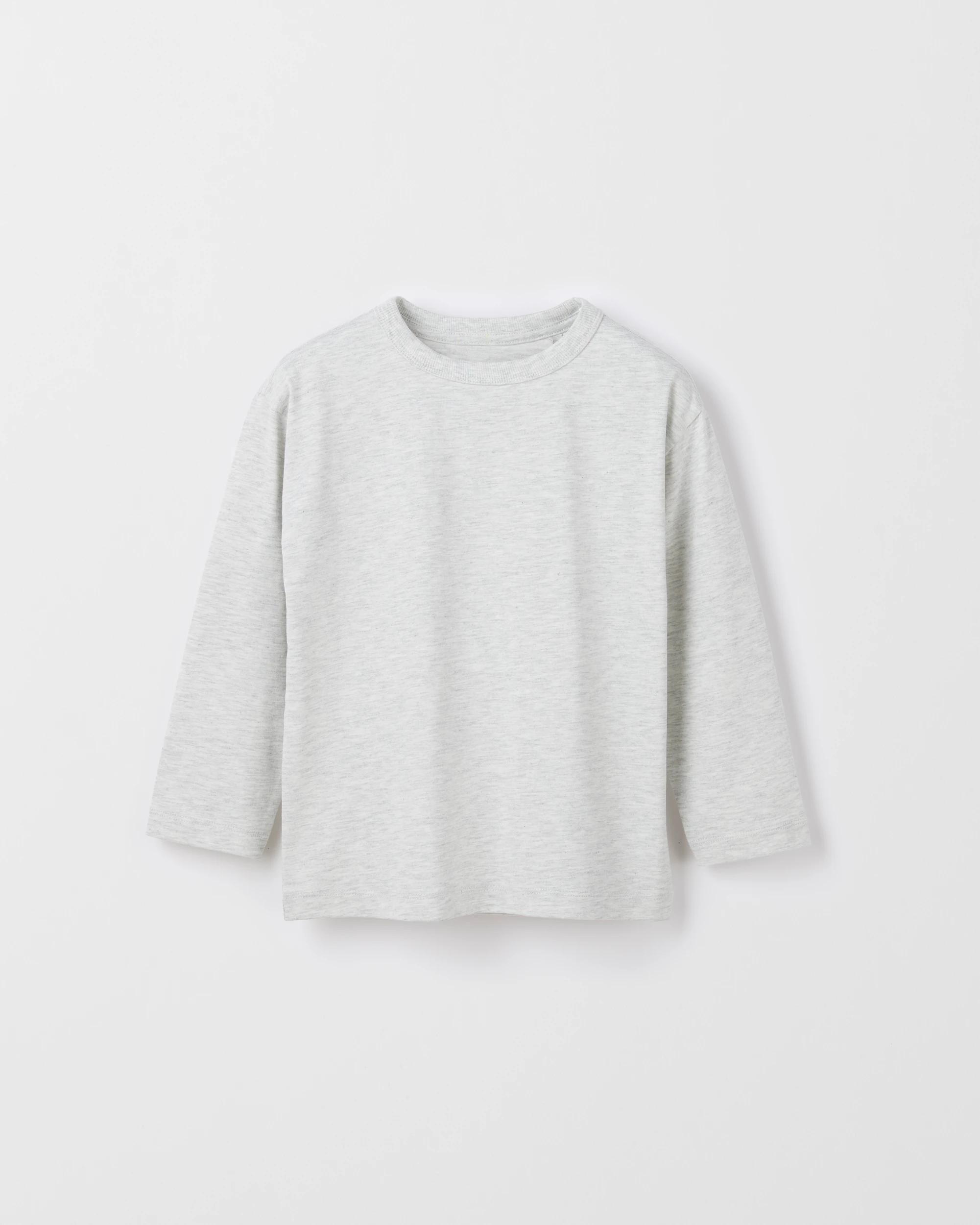 2 Target Kids Organic Cotton 2 Pack Plain Long Sleeve T-Shirt GREY MARLE, 2 of 3