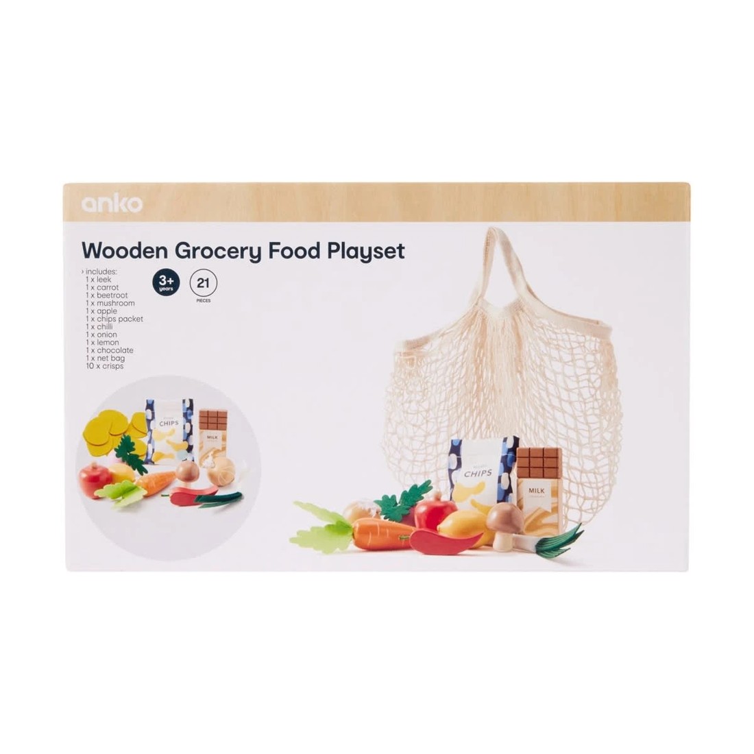 5 21 Piece Wooden Grocery Food Playset, 5 of 5